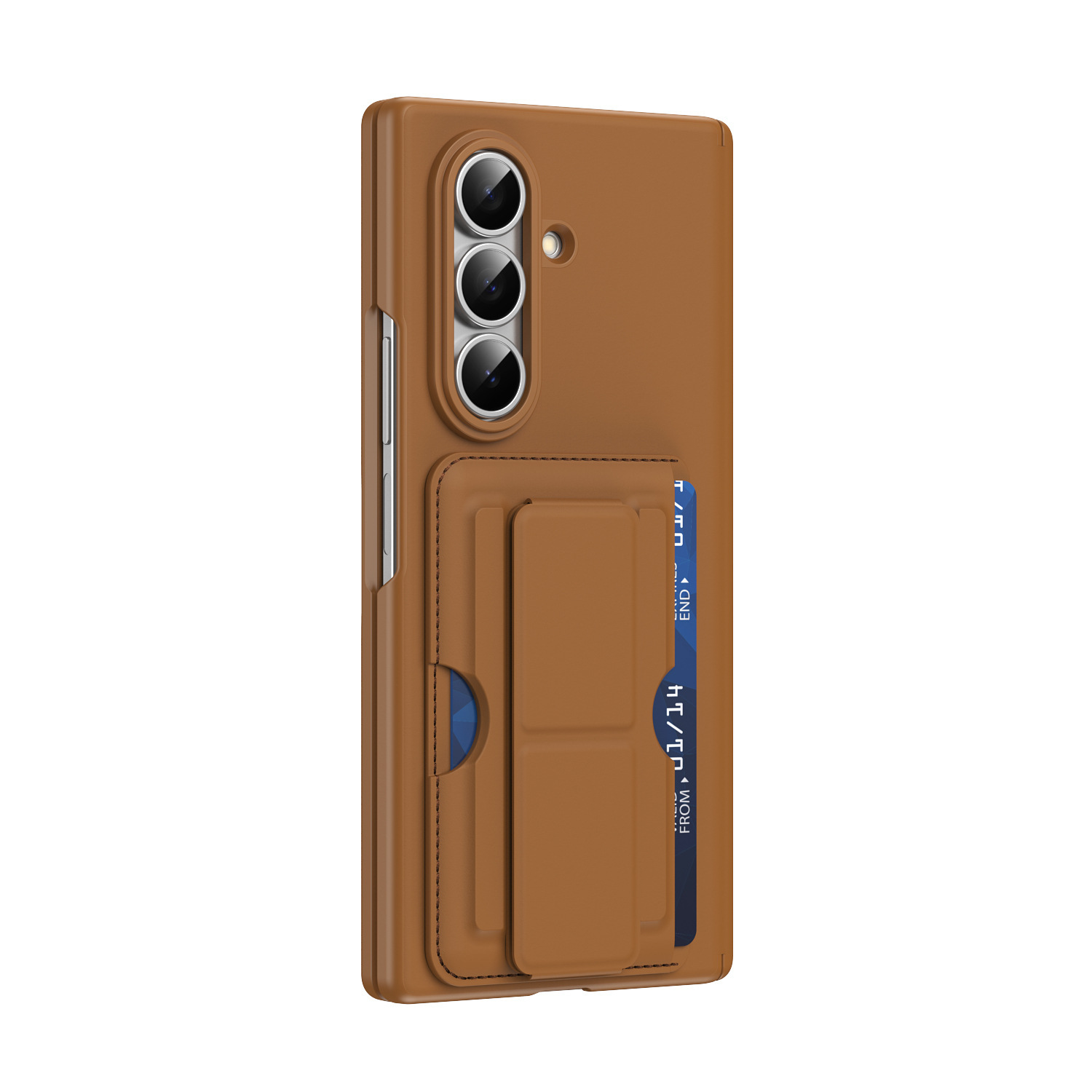 Compatible with Samsung Z Fold8/7 phone case, 6/5 SIM card holder, wrist strap, stand, vegan leather hinge, shockproof protective case.