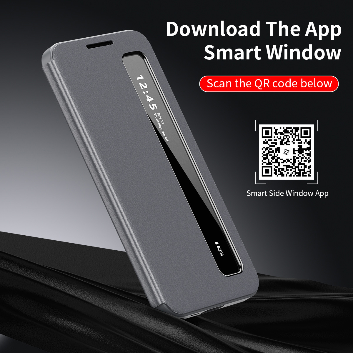 Compatible with Samsung S26 Ultra phone case, A57, no flip-cover required for answering calls, S25FE sleep mode, and S24U smart side window leather case.