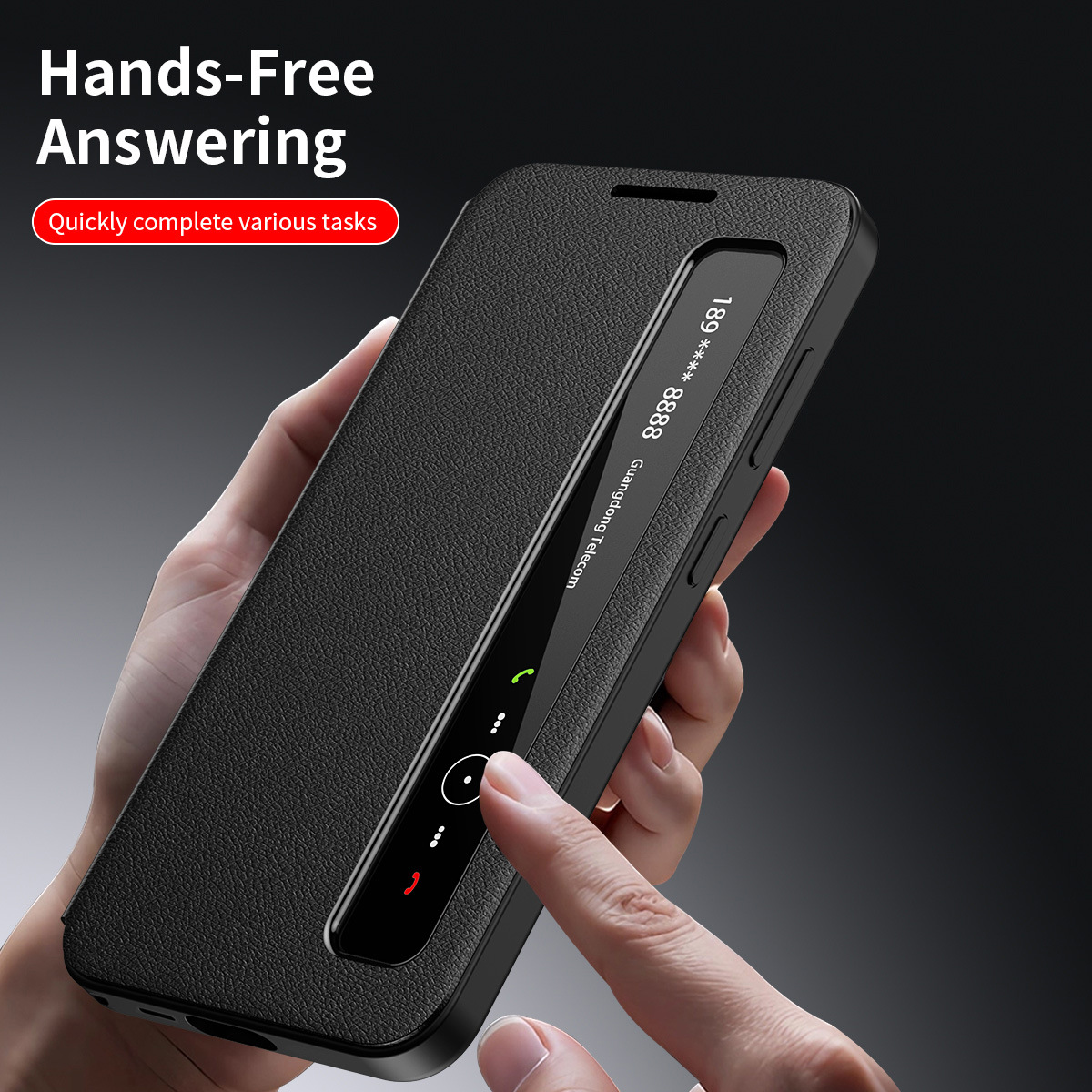 Compatible with Samsung S26 Ultra phone case, A57, no flip-cover required for answering calls, S25FE sleep mode, and S24U smart side window leather case.