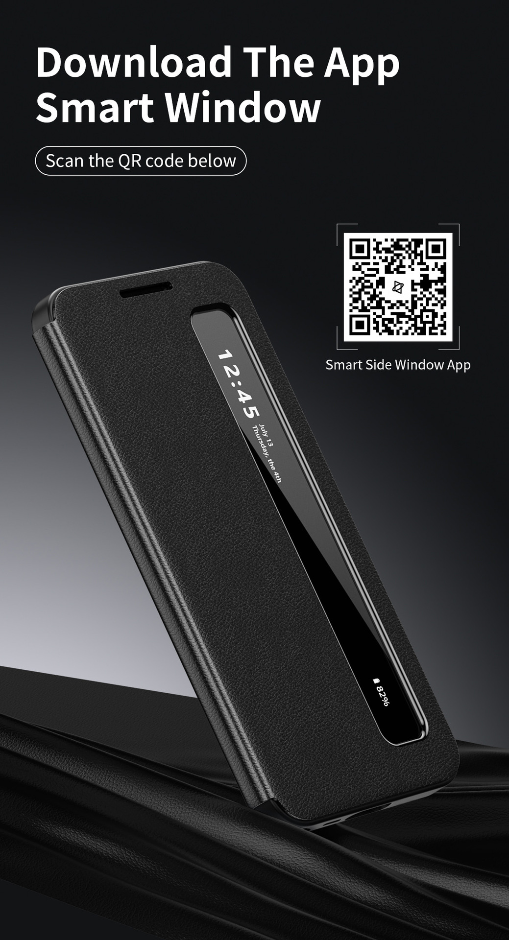 Compatible with Samsung S26 Ultra phone case, A57, no flip-cover required for answering calls, S25FE sleep mode, and S24U smart side window leather case.