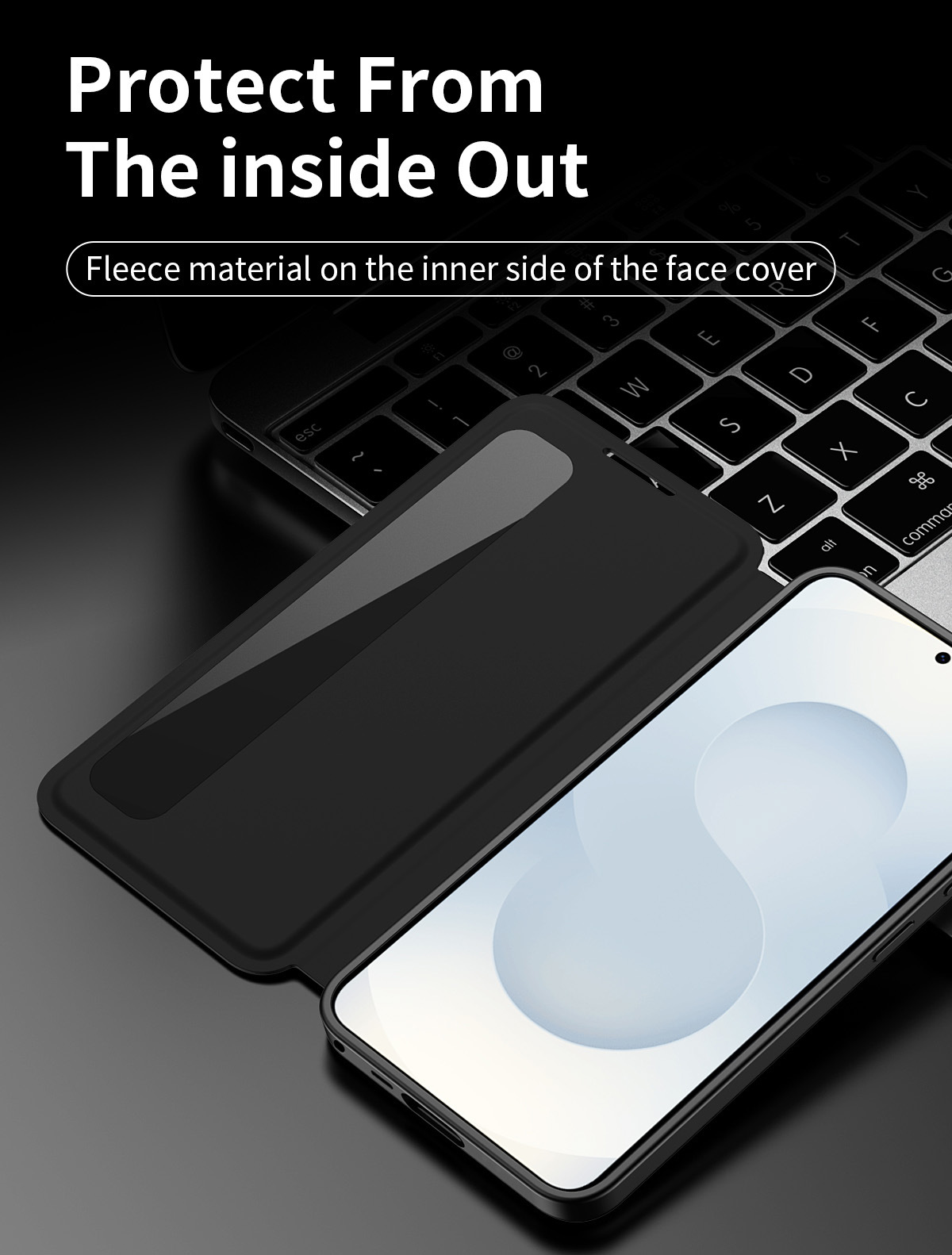Compatible with Samsung S26 Ultra phone case, A57, no flip-cover required for answering calls, S25FE sleep mode, and S24U smart side window leather case.