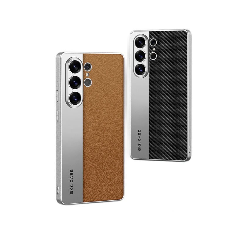 Compatible with Samsung S26 Ultra phone case, S25 Ultra electroplated vegan leather case with fine perforations, S24U/23U skin-feel protective case.