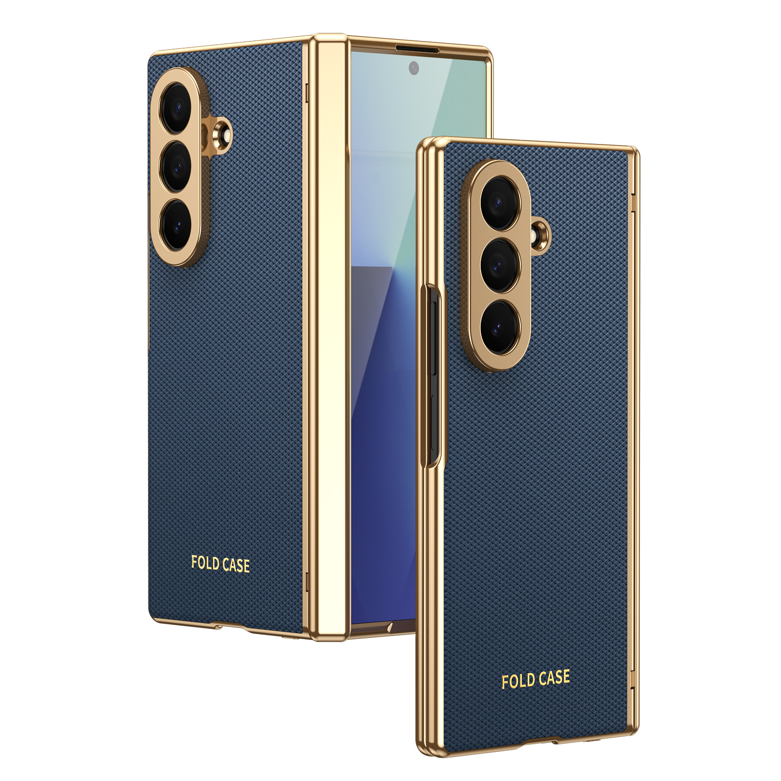 Compatible Samsung Z Fold8 Ultra phone case, 7/6 vegan leather, electroplated, 5/4/3 hinge, full-coverage protective case.