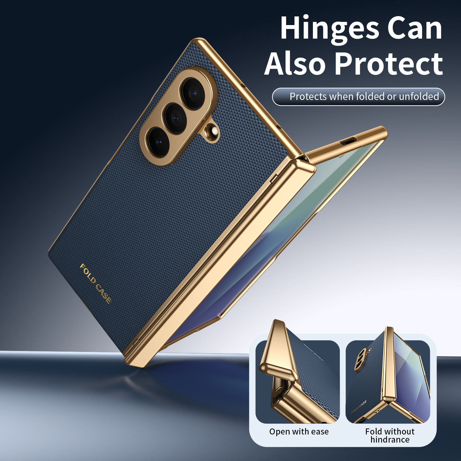 Compatible Samsung Z Fold8 Ultra phone case, 7/6 vegan leather, electroplated, 5/4/3 hinge, full-coverage protective case.