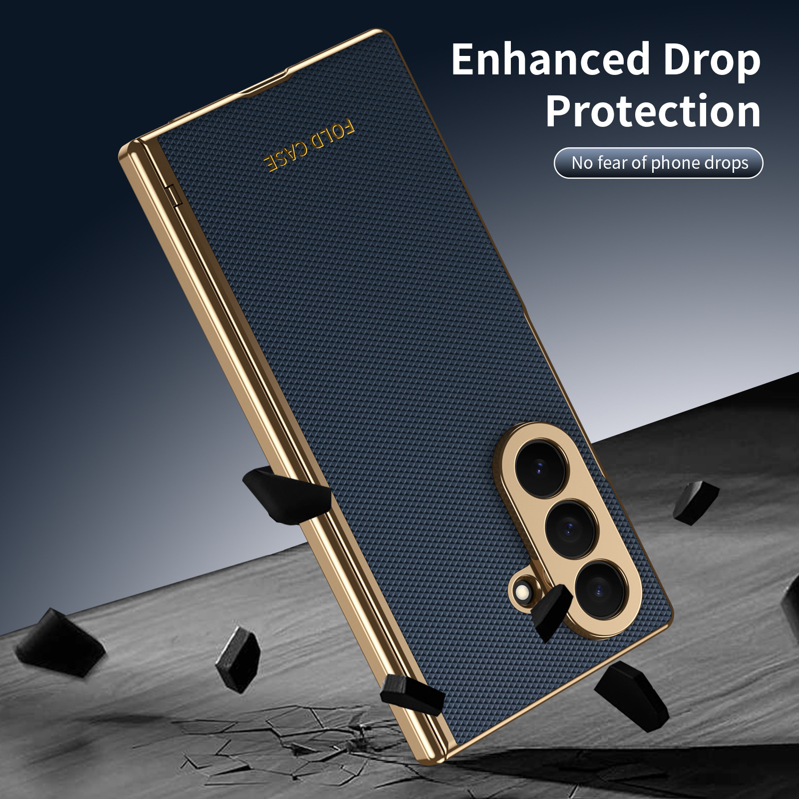 Compatible Samsung Z Fold8 Ultra phone case, 7/6 vegan leather, electroplated, 5/4/3 hinge, full-coverage protective case.