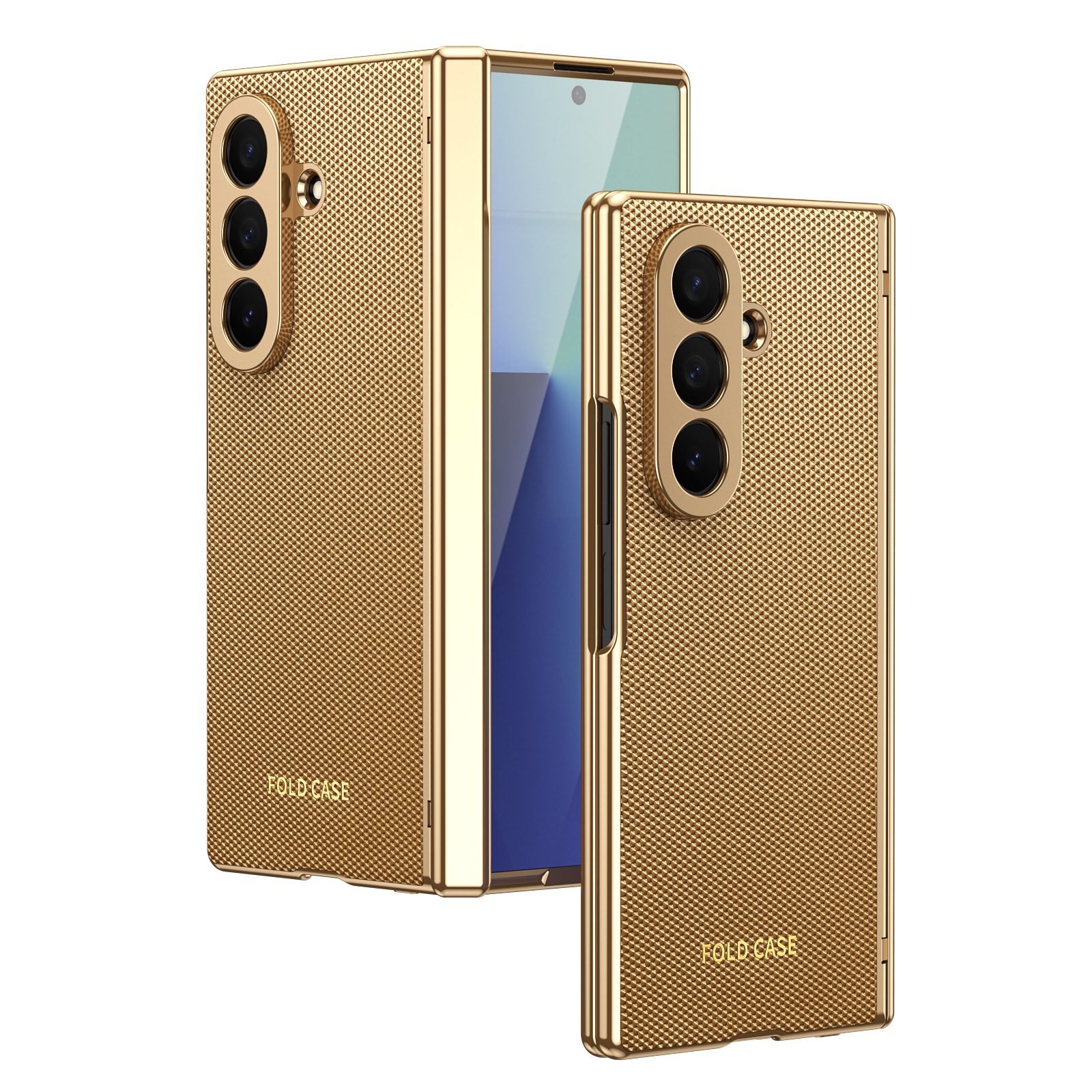 Compatible Samsung Z Fold8 Ultra phone case, 7/6 vegan leather, electroplated, 5/4/3 hinge, full-coverage protective case.
