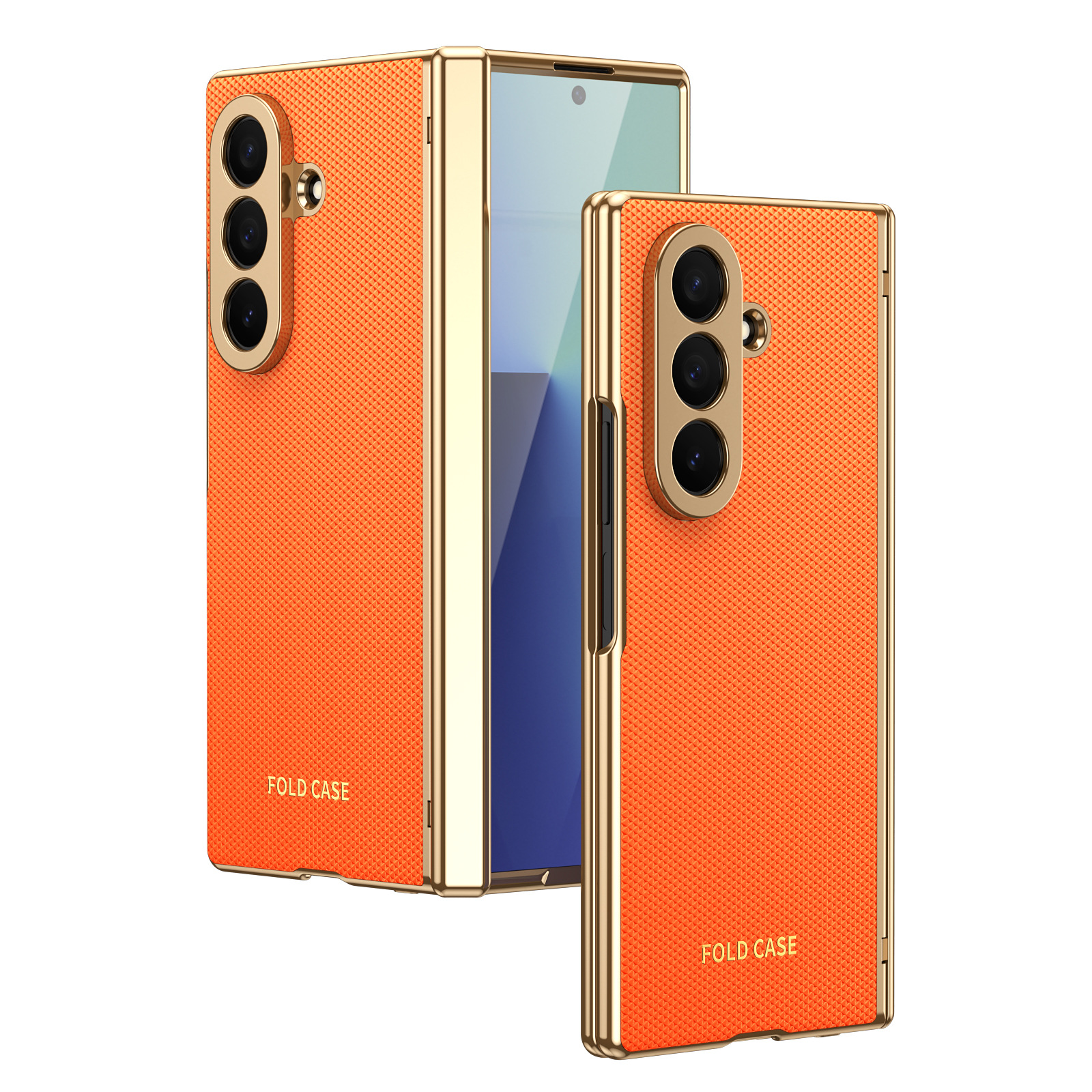 Compatible Samsung Z Fold8 Ultra phone case, 7/6 vegan leather, electroplated, 5/4/3 hinge, full-coverage protective case.