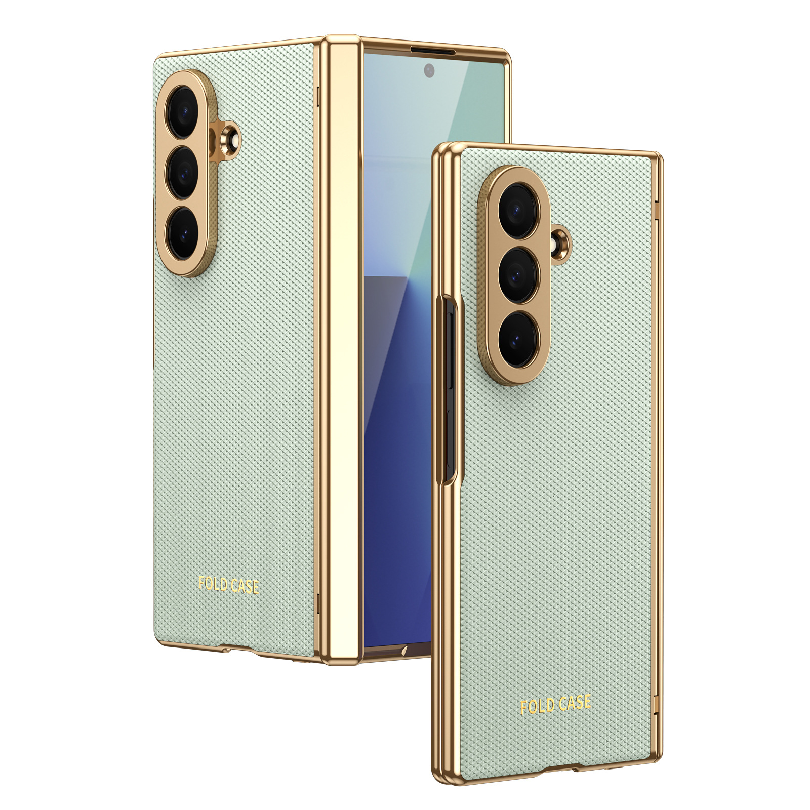 Compatible Samsung Z Fold8 Ultra phone case, 7/6 vegan leather, electroplated, 5/4/3 hinge, full-coverage protective case.