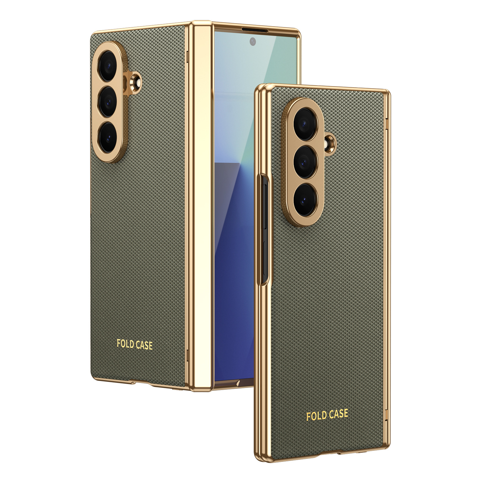 Compatible Samsung Z Fold8 Ultra phone case, 7/6 vegan leather, electroplated, 5/4/3 hinge, full-coverage protective case.