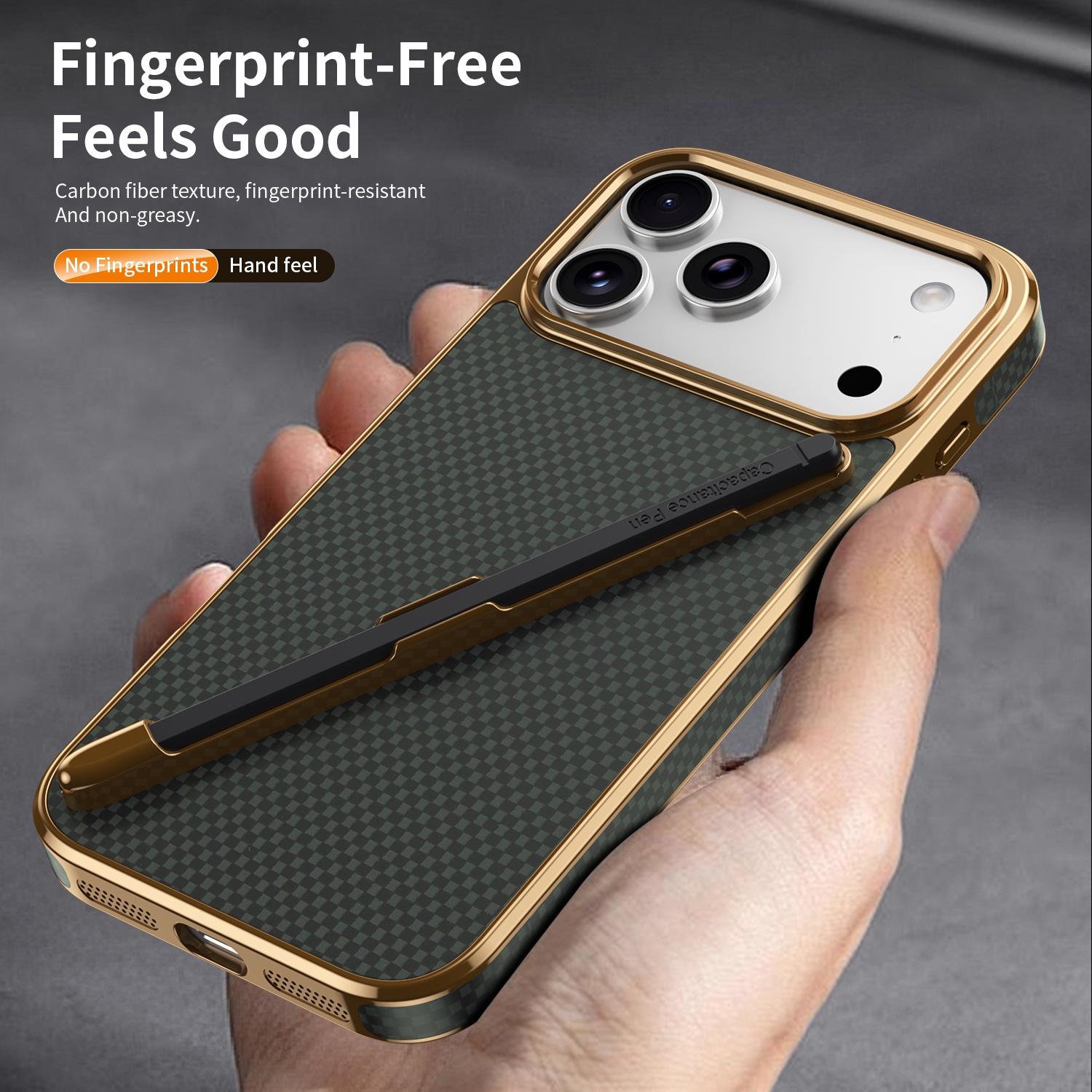 Compatible with Apple iPhone 17 Pro Max, 16 Pro with Pen, 15 Electroplated Kevlar Texture, and 14 Pro Drop Protection Case