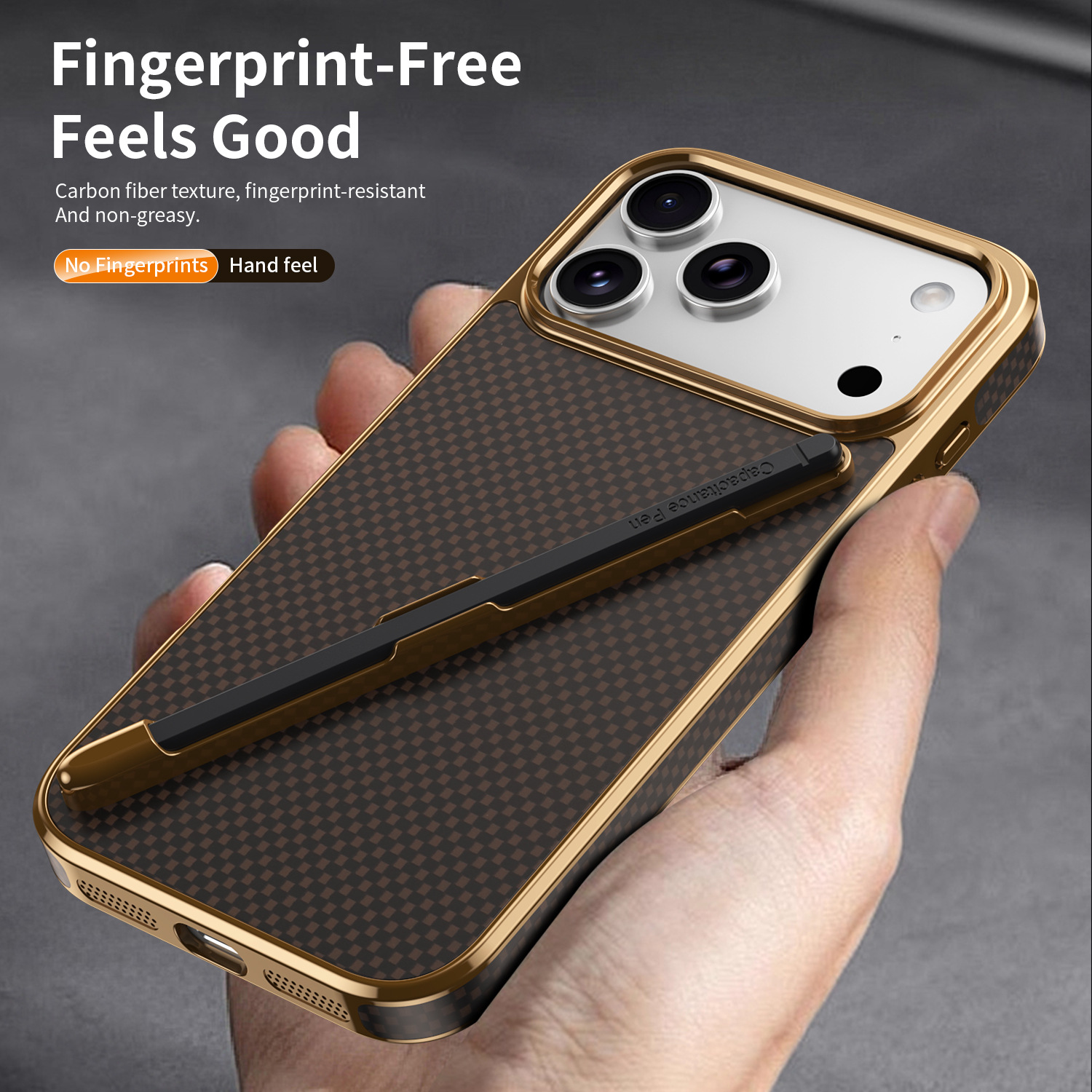 Compatible with Apple iPhone 17 Pro Max, 16 Pro with Pen, 15 Electroplated Kevlar Texture, and 14 Pro Drop Protection Case
