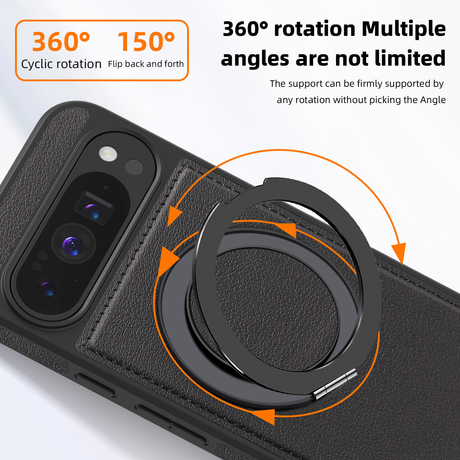 Compatible with Google Pixel 10 phone case, PIXEL 9proXL magnetic rotating stand, textured leather shockproof protective case.
