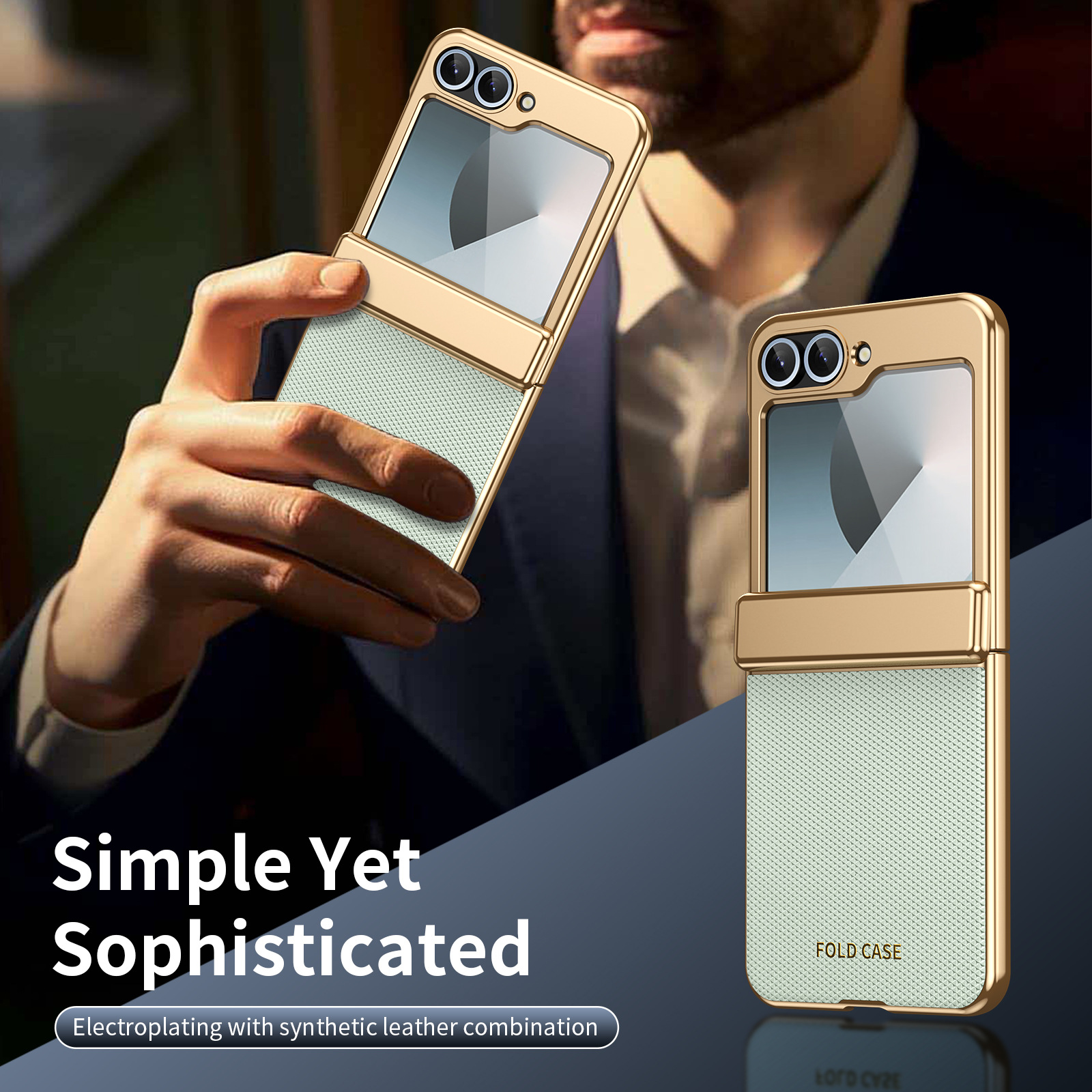 Compatible with Samsung ZFlip 8/7 phone case, 6/5 diamond pattern electroplated center frame, full coverage, shockproof, 4/3 protective case
