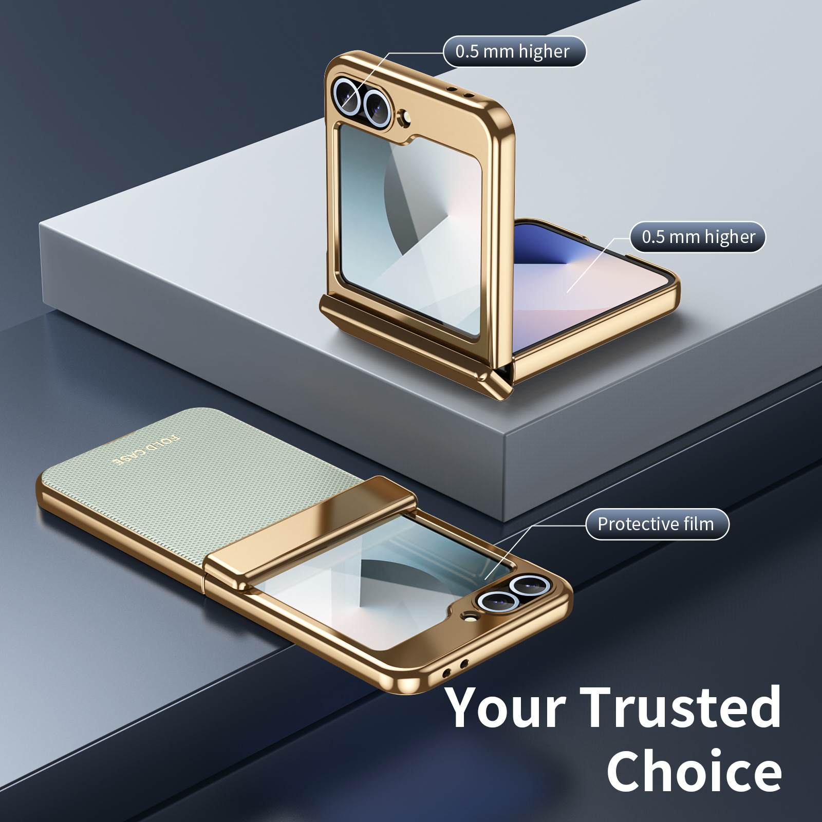 Compatible with Samsung ZFlip 8/7 phone case, 6/5 diamond pattern electroplated center frame, full coverage, shockproof, 4/3 protective case