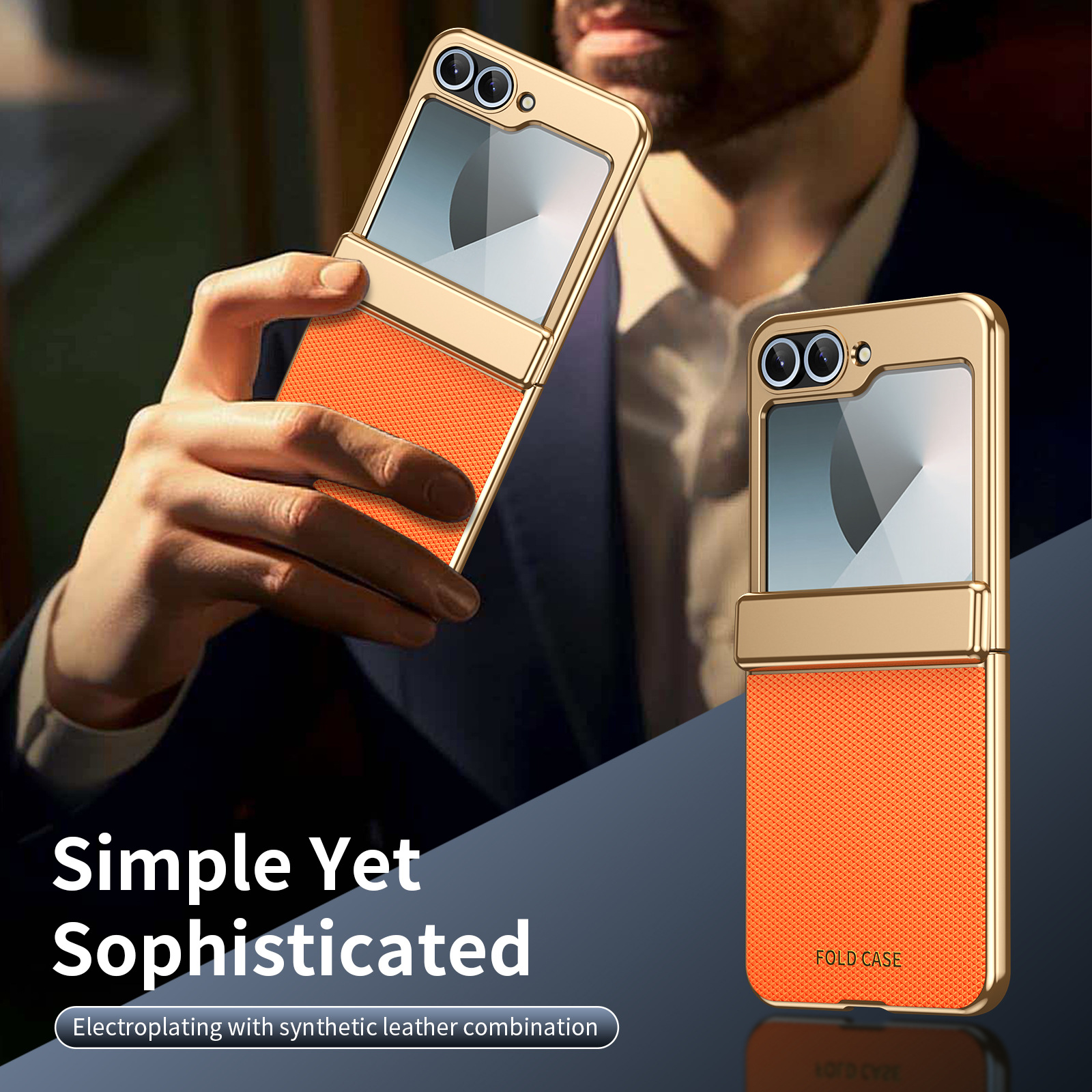 Compatible with Samsung ZFlip 8/7 phone case, 6/5 diamond pattern electroplated center frame, full coverage, shockproof, 4/3 protective case