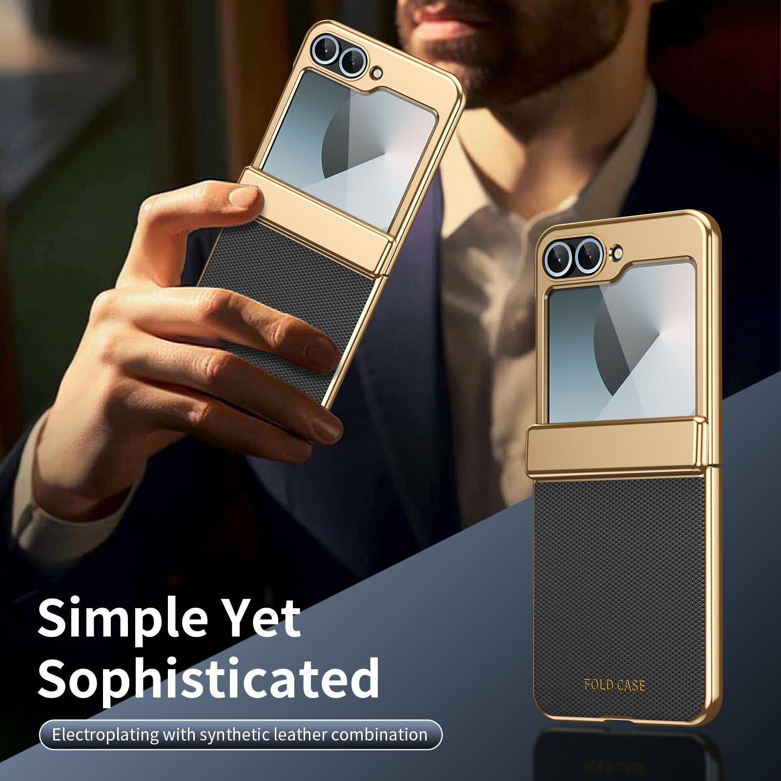 Compatible with Samsung ZFlip 8/7 phone case, 6/5 diamond pattern electroplated center frame, full coverage, shockproof, 4/3 protective case