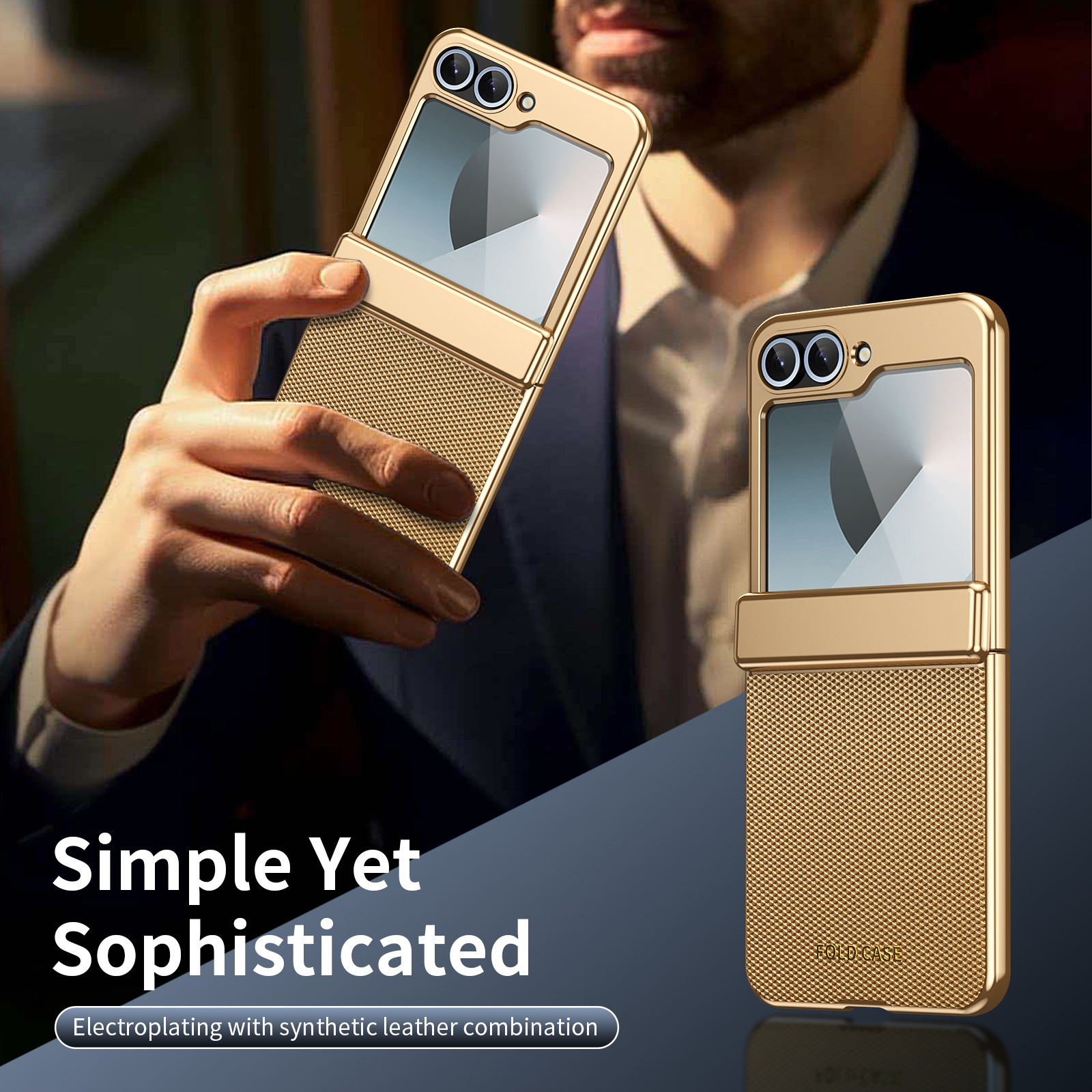Compatible with Samsung ZFlip 8/7 phone case, 6/5 diamond pattern electroplated center frame, full coverage, shockproof, 4/3 protective case