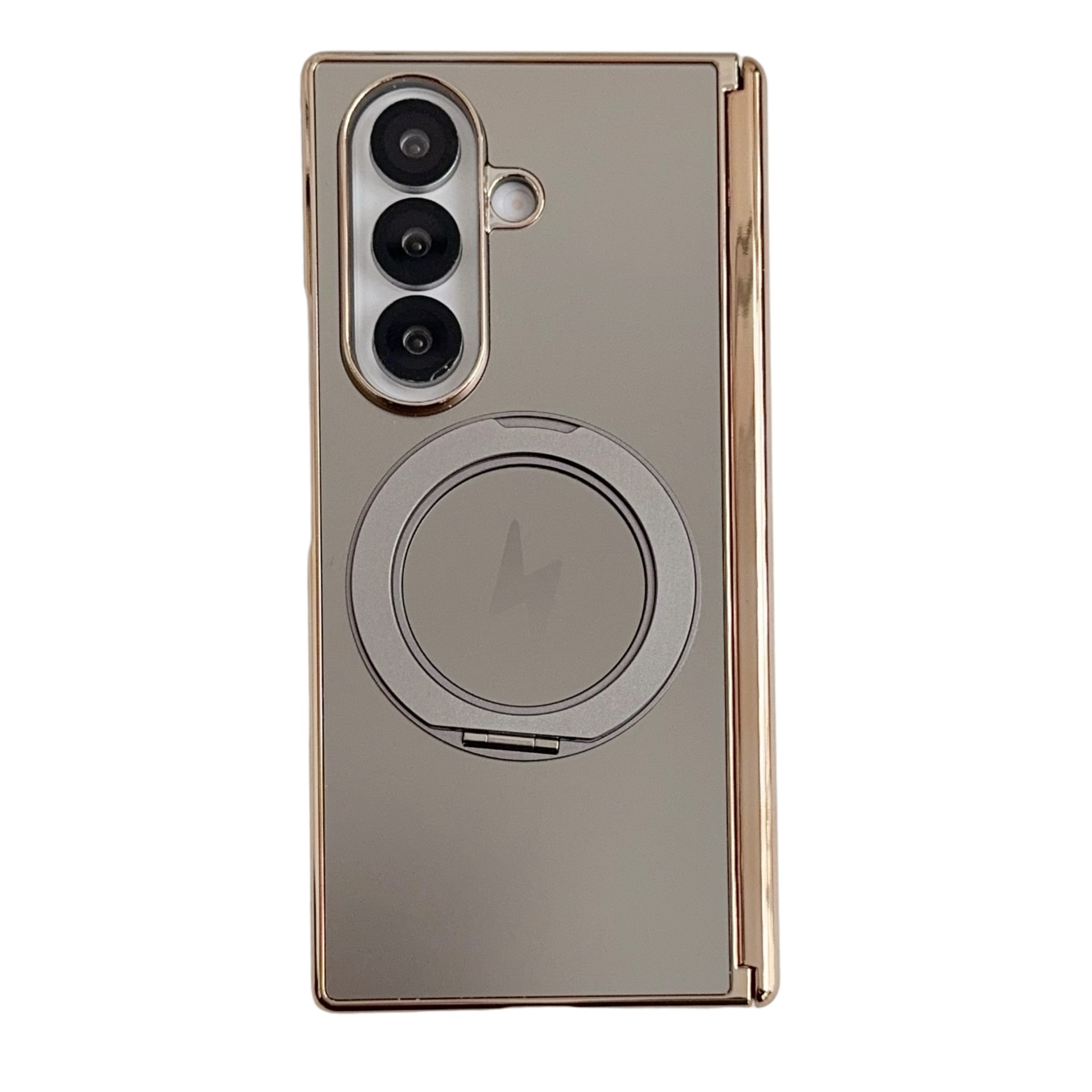 Samsung ZFold8 phone case, 7/6 dual-axis AG electroplated TriFold magnetic rotating stand folding case