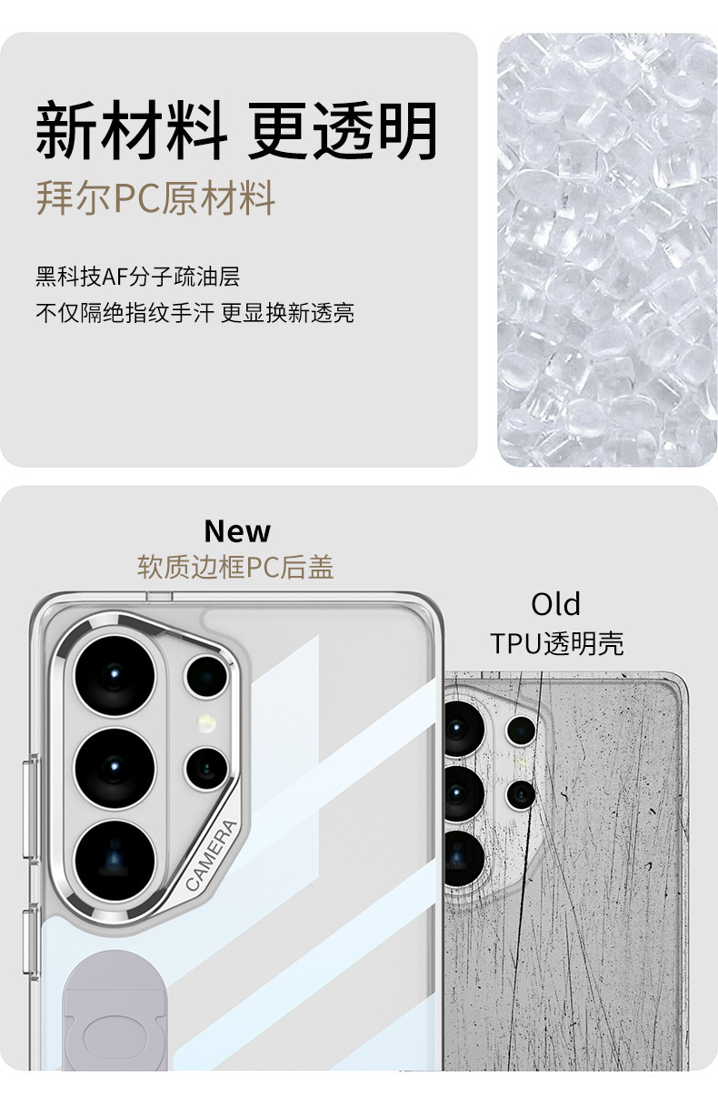Compatible with Samsung S26 Ultra phone case, transparent space case, silicone wrist strap, S26U high transparency ultra-thin protective case