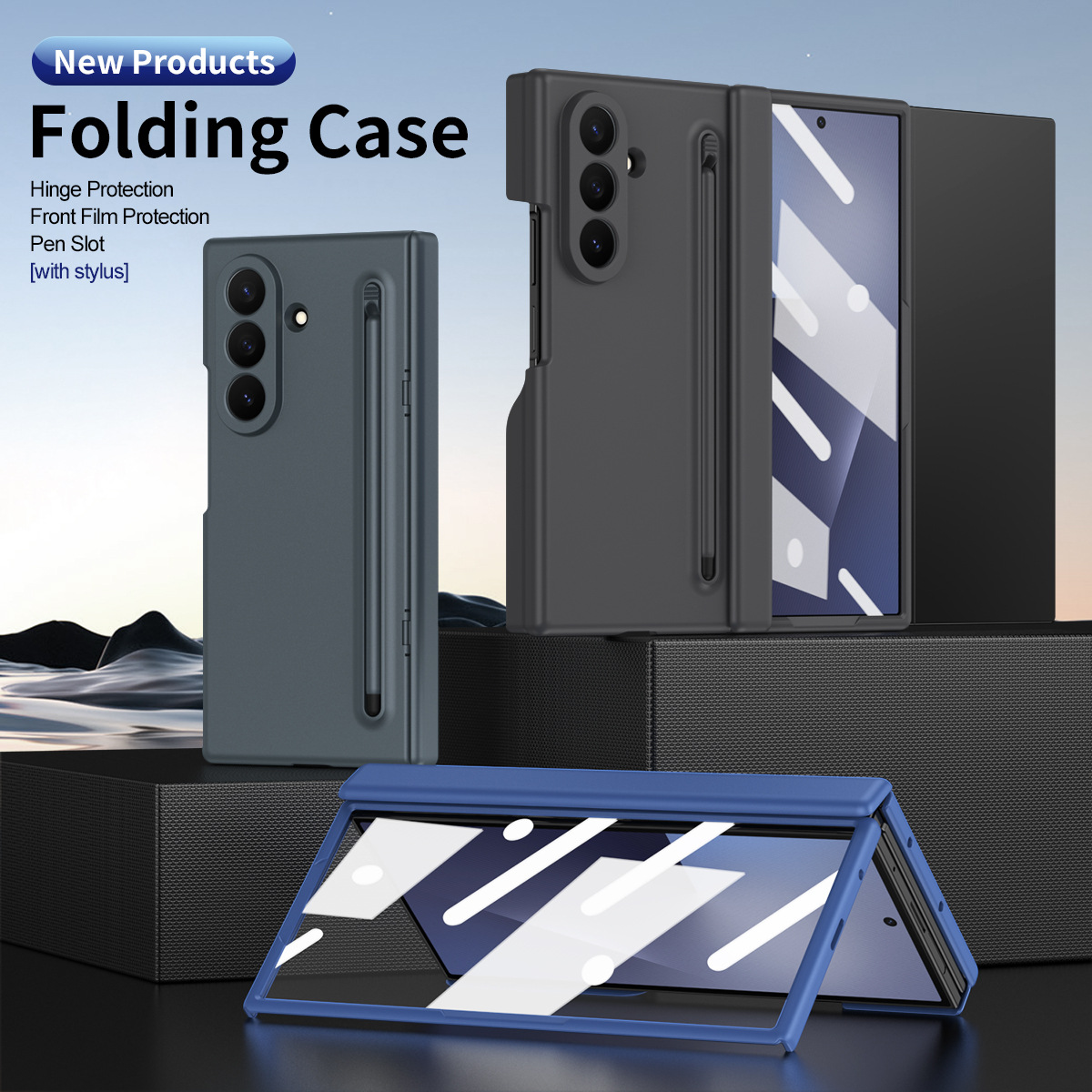 Compatible with Samsung Z TriFold tri-fold phone case, pop-up pen slot, pen case, and screen protector, all in one Fold7 protective case.