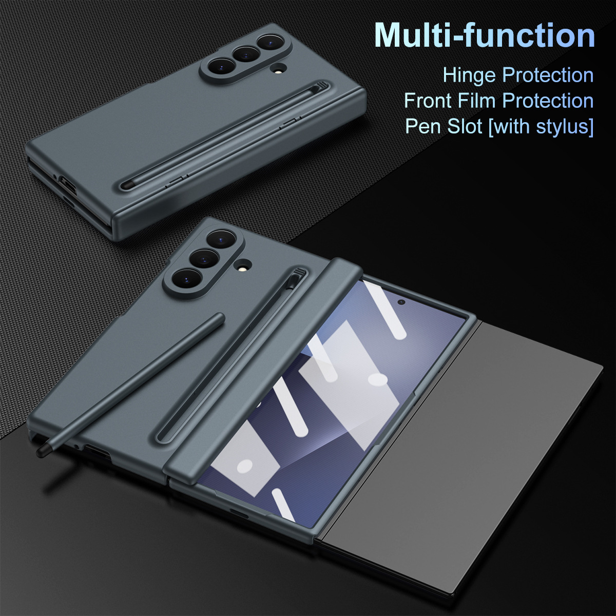 Compatible with Samsung Z TriFold tri-fold phone case, pop-up pen slot, pen case, and screen protector, all in one Fold7 protective case.
