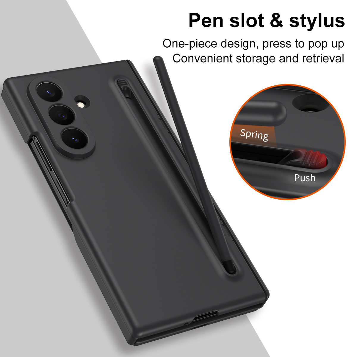 Compatible with Samsung Z TriFold tri-fold phone case, pop-up pen slot, pen case, and screen protector, all in one Fold7 protective case.