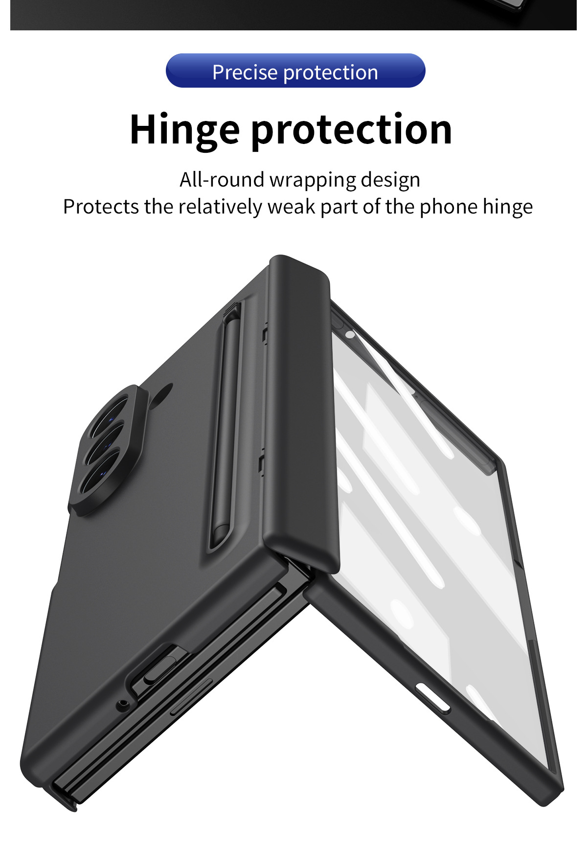 Compatible with Samsung Z TriFold tri-fold phone case, pop-up pen slot, pen case, and screen protector, all in one Fold7 protective case.