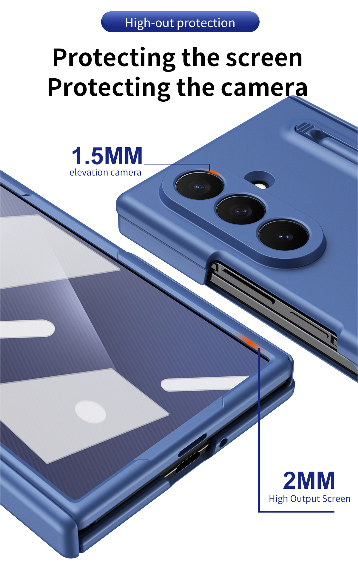 Compatible with Samsung Z TriFold tri-fold phone case, pop-up pen slot, pen case, and screen protector, all in one Fold7 protective case.
