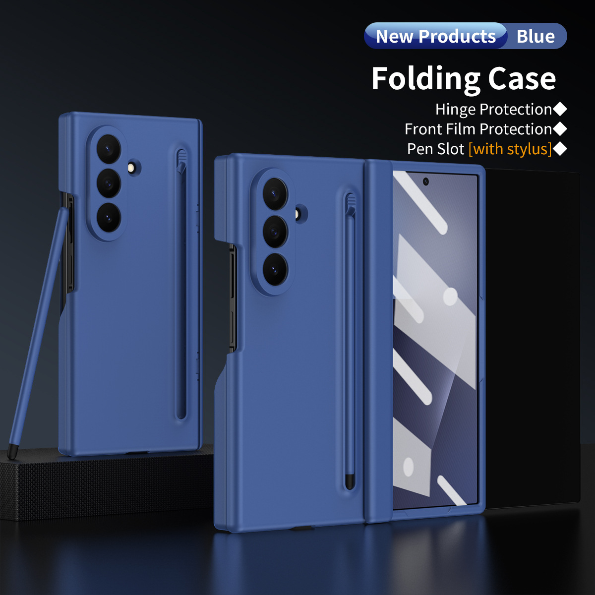 Compatible with Samsung Z TriFold tri-fold phone case, pop-up pen slot, pen case, and screen protector, all in one Fold7 protective case.