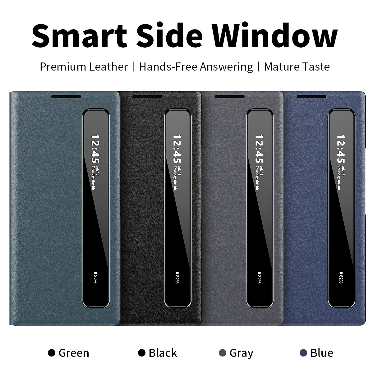 Compatible with Samsung Z Fold7/6 phone case, smart flip-open answering, 5/4/3-inch side window smart sleep leather case