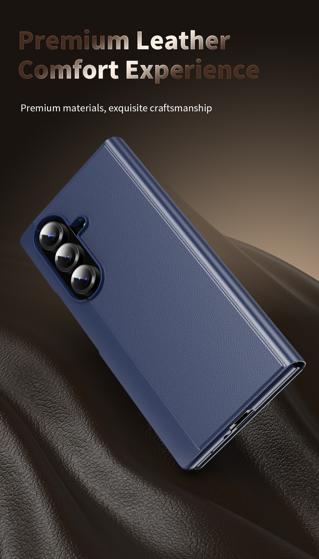 Compatible with Samsung Z Fold7/6 phone case, smart flip-open answering, 5/4/3-inch side window smart sleep leather case