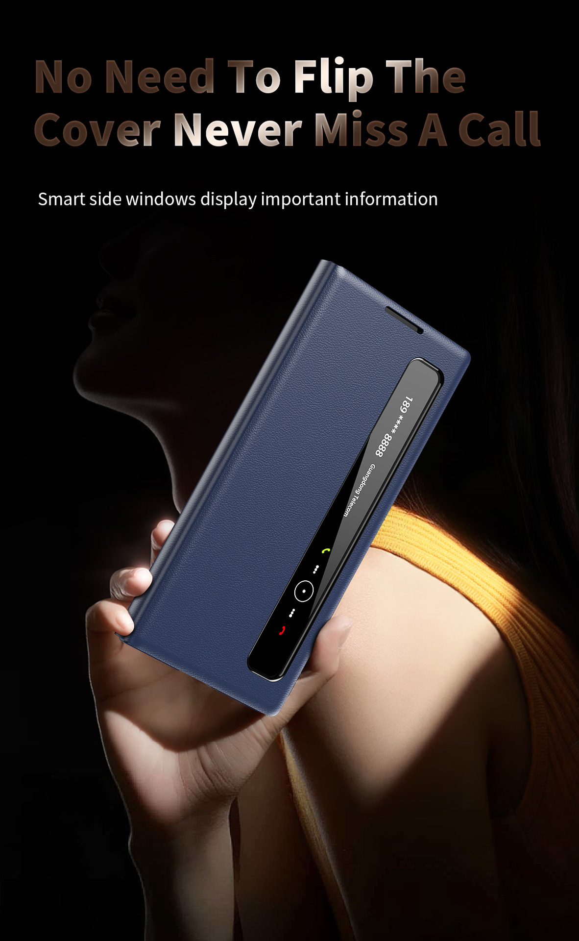 Compatible with Samsung Z Fold7/6 phone case, smart flip-open answering, 5/4/3-inch side window smart sleep leather case