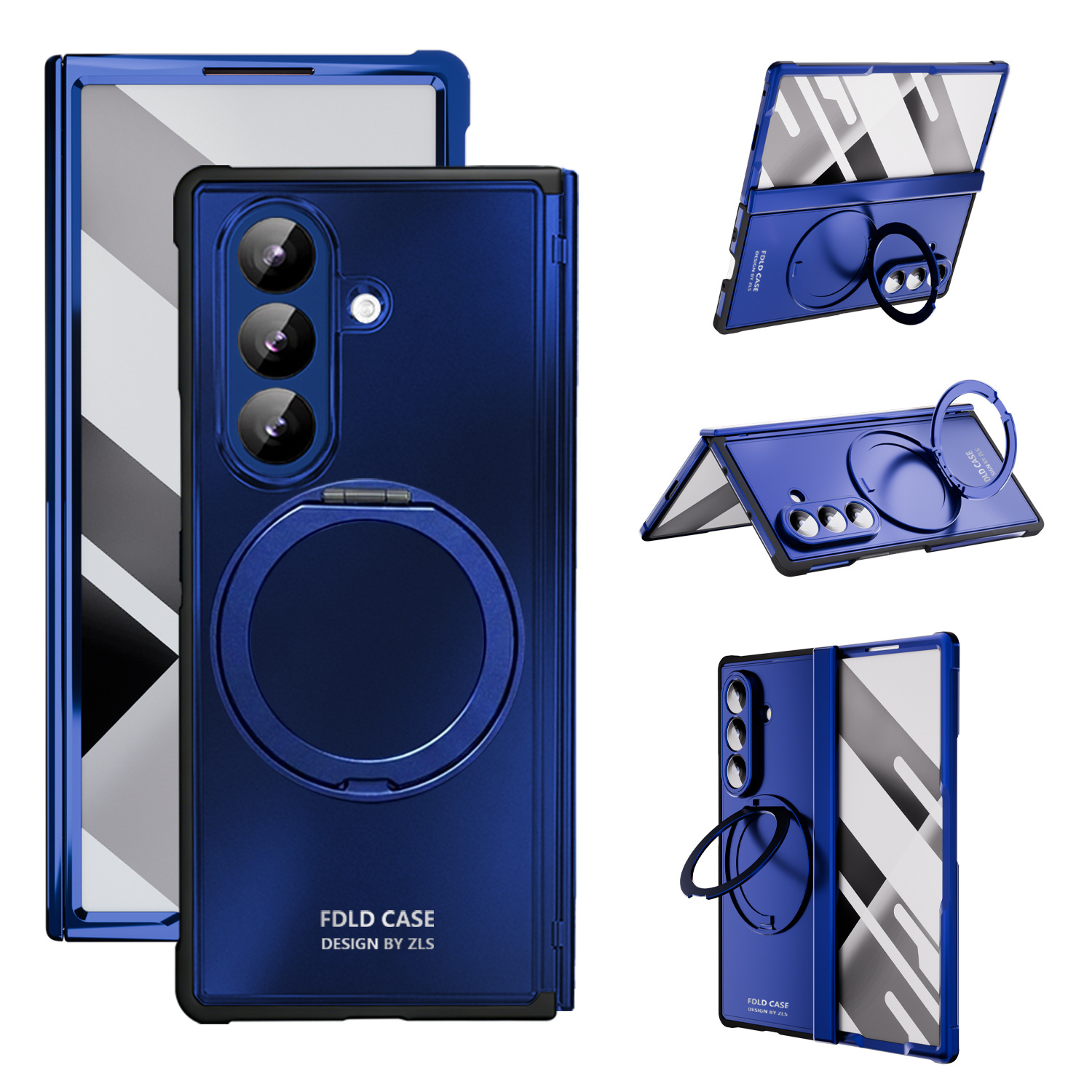 Compatible with Samsung Z Fold8/7 phone case, magnetic charging rotating stand, central axis case, full-coverage drop-proof protective case