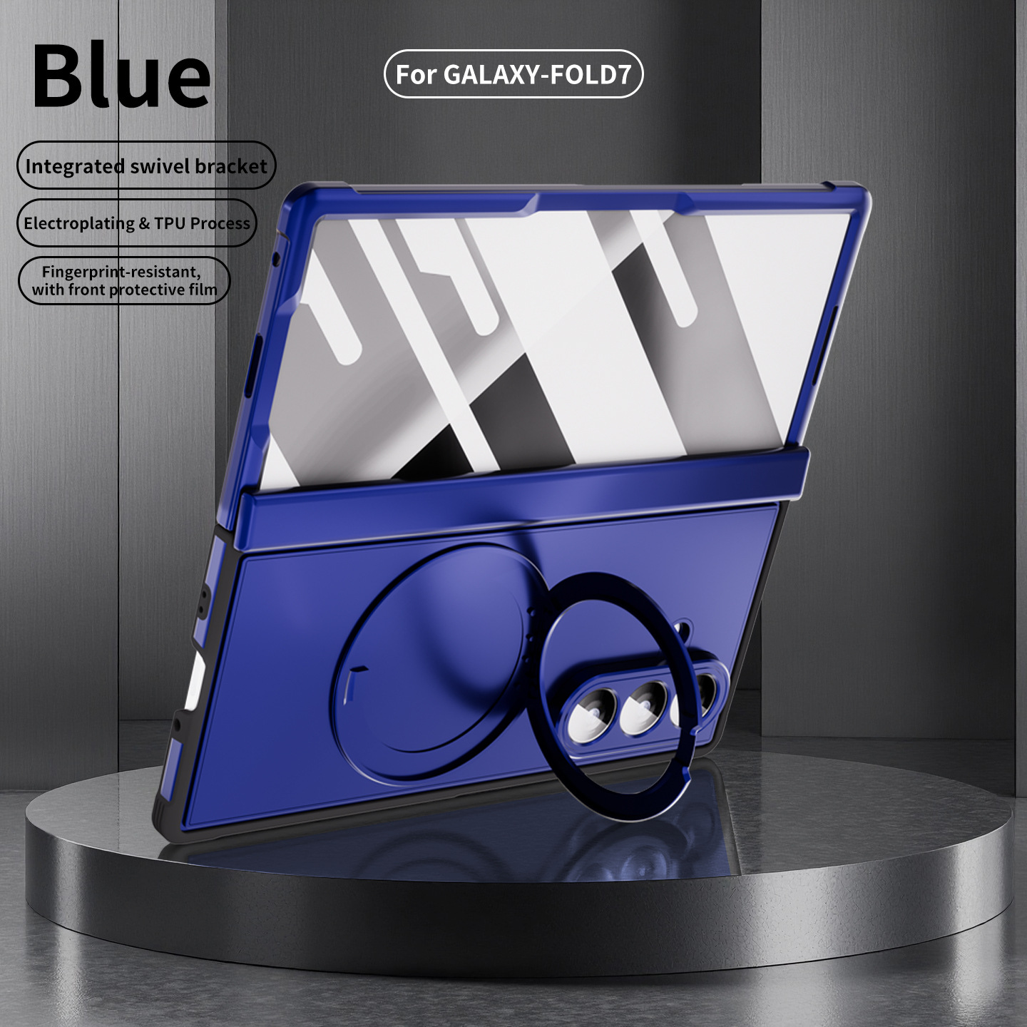 Compatible with Samsung Z Fold8/7 phone case, magnetic charging rotating stand, central axis case, full-coverage drop-proof protective case