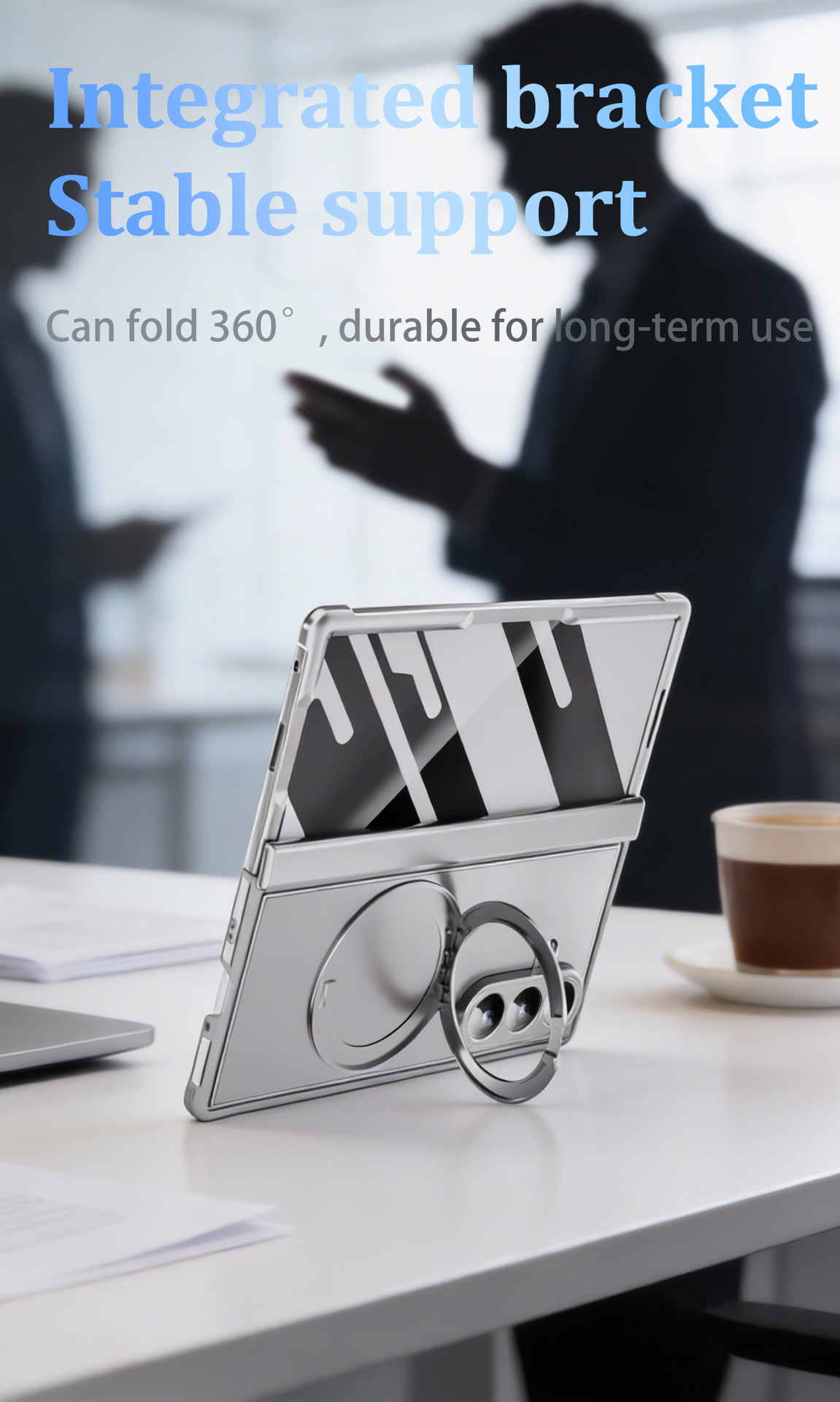Compatible with Samsung Z Fold8/7 phone case, magnetic charging rotating stand, central axis case, full-coverage drop-proof protective case