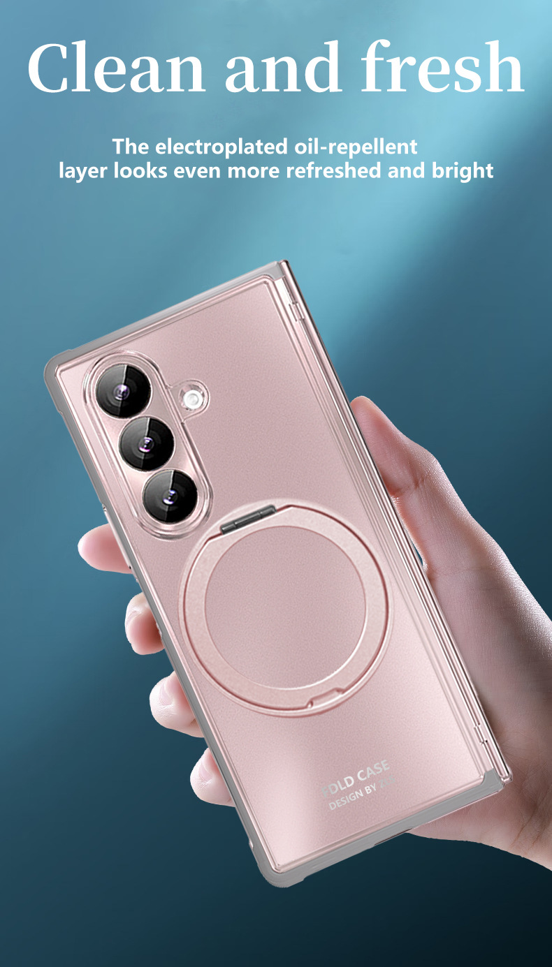 Compatible with Samsung Z Fold8/7 phone case, magnetic charging rotating stand, central axis case, full-coverage drop-proof protective case