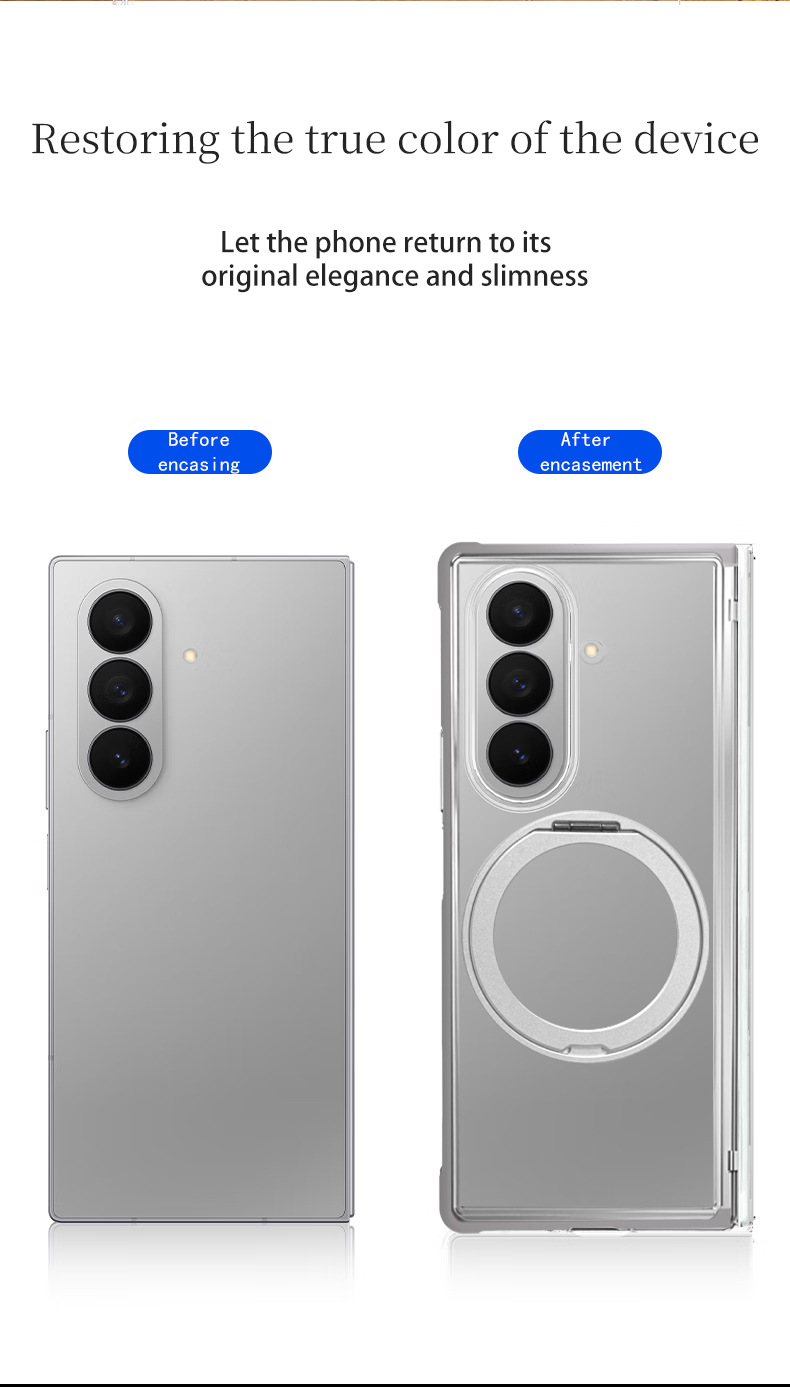 Compatible with Samsung Z Fold8/7 phone case, magnetic charging rotating stand, central axis case, full-coverage drop-proof protective case