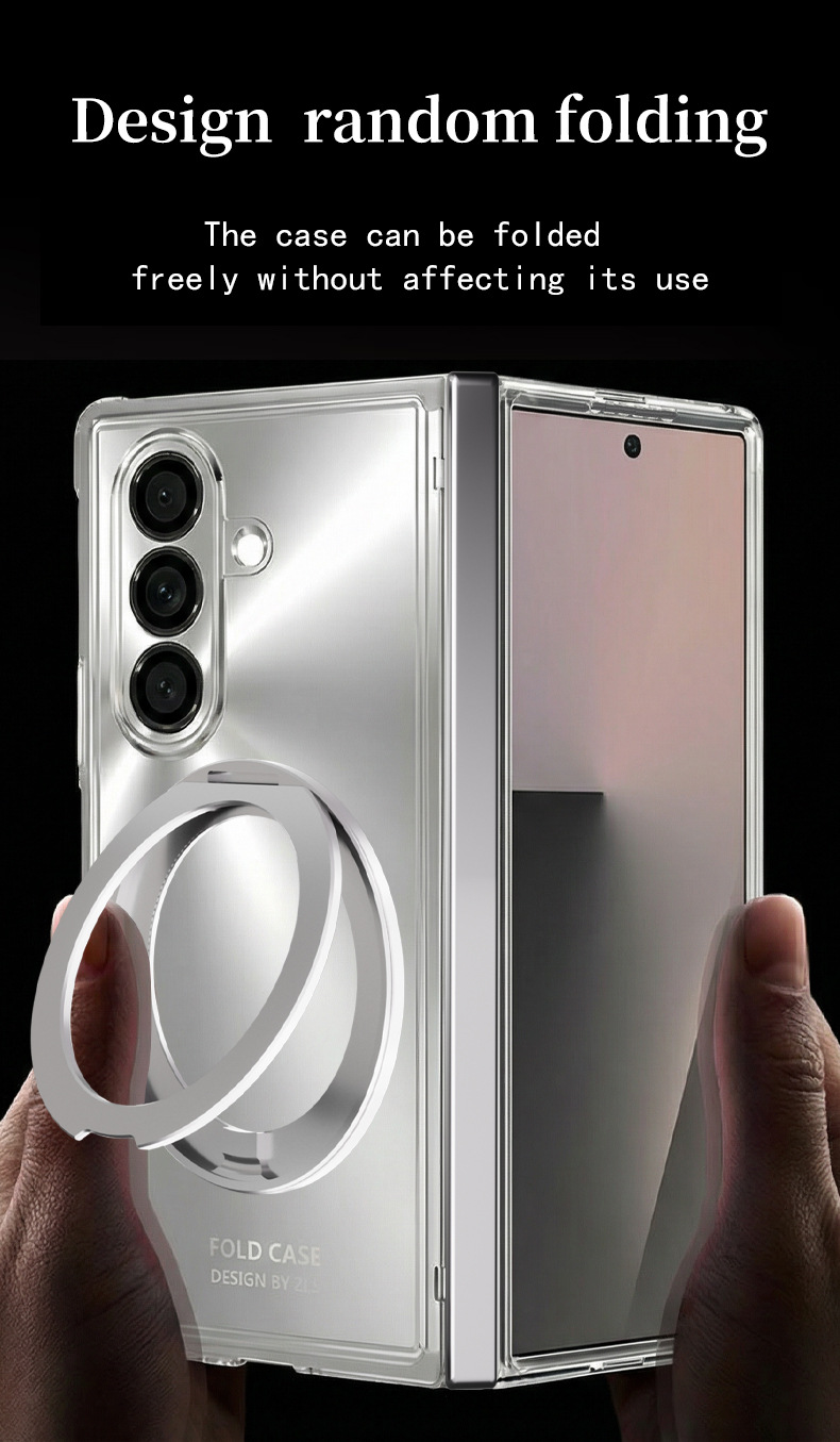 Compatible with Samsung Z Fold8/7 phone case, magnetic charging rotating stand, central axis case, full-coverage drop-proof protective case