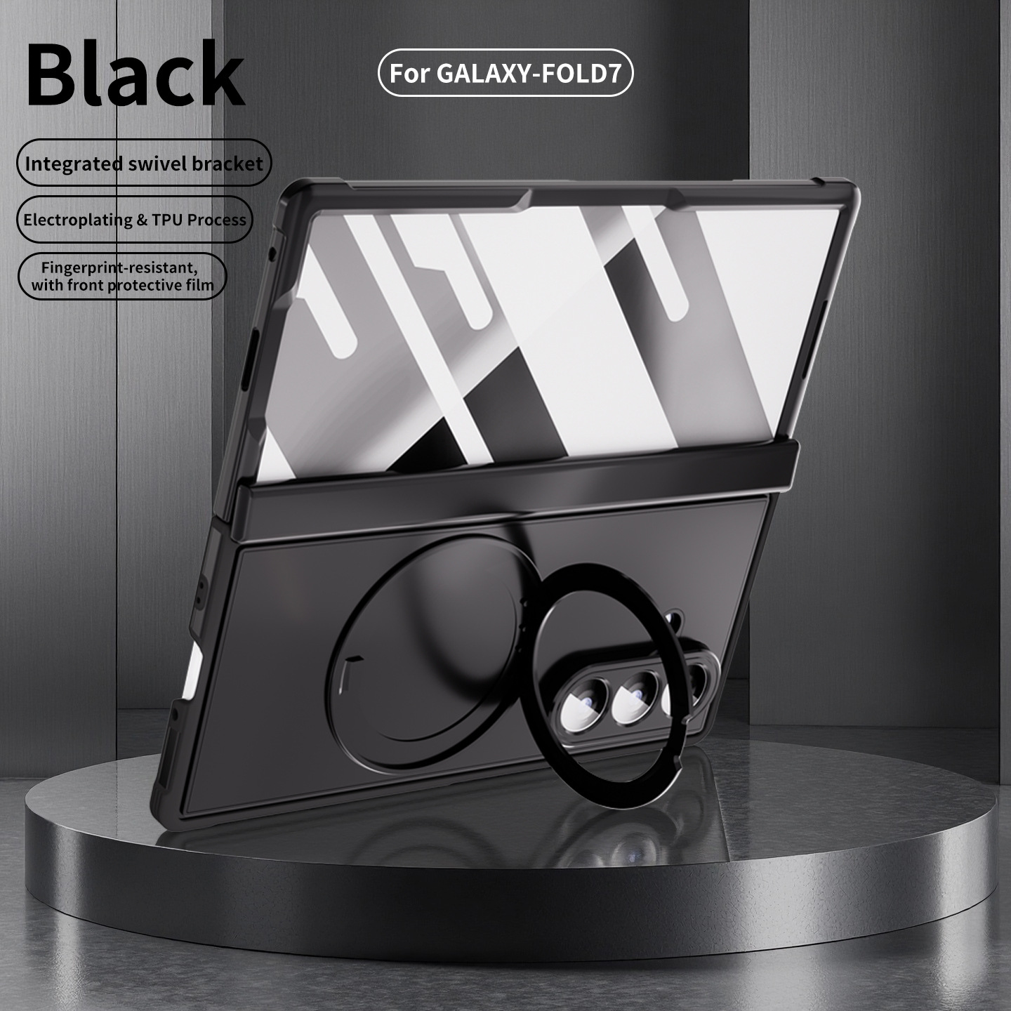 Compatible with Samsung Z Fold8/7 phone case, magnetic charging rotating stand, central axis case, full-coverage drop-proof protective case