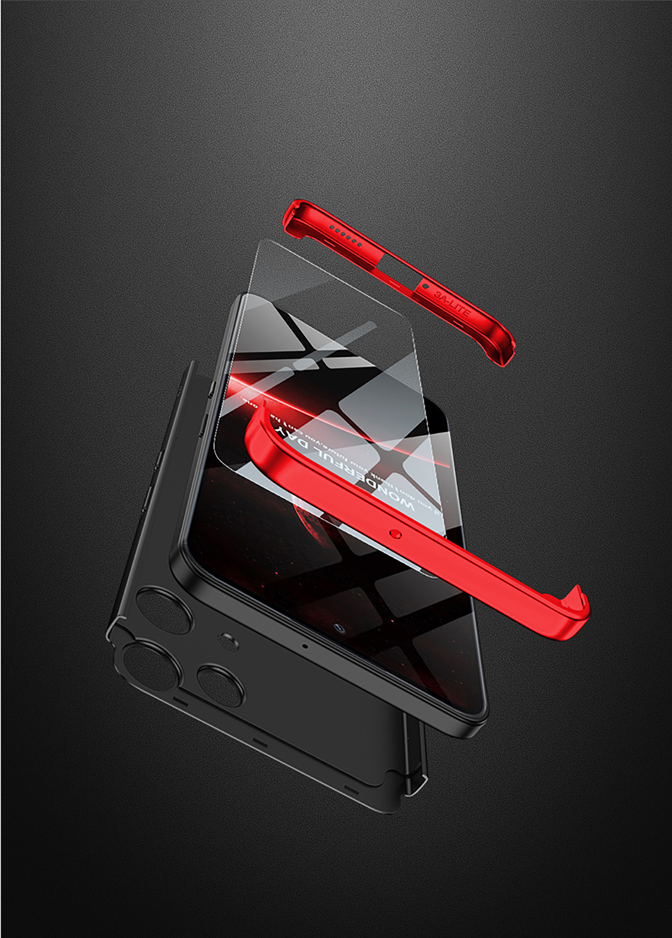 Compatible with Nothing Phone 3 Alite phone case, magnetic rotating stand, 3-section color-blocking protective case