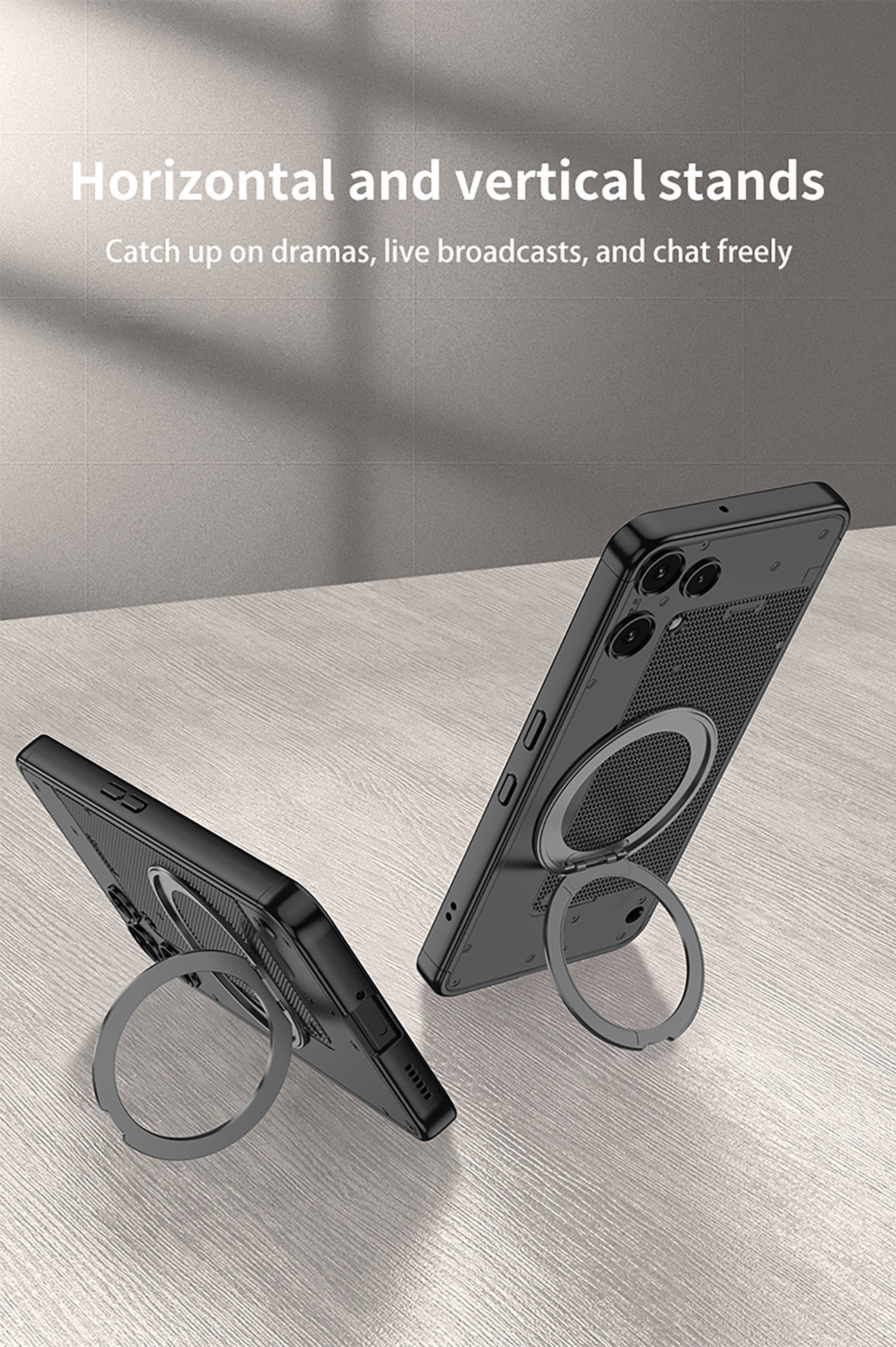 Compatible with Nothing Phone 3 Alite phone case, magnetic rotating stand, 3-section color-blocking protective case