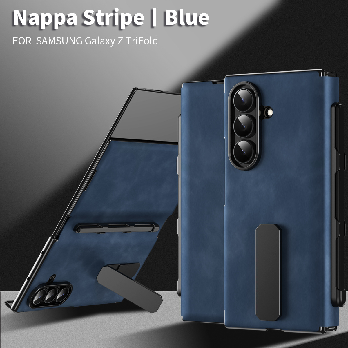 Compatible with Samsung Z TriFold tri-fold phone case, rotating stand, pen slot, magnetic flip case with pen attachment