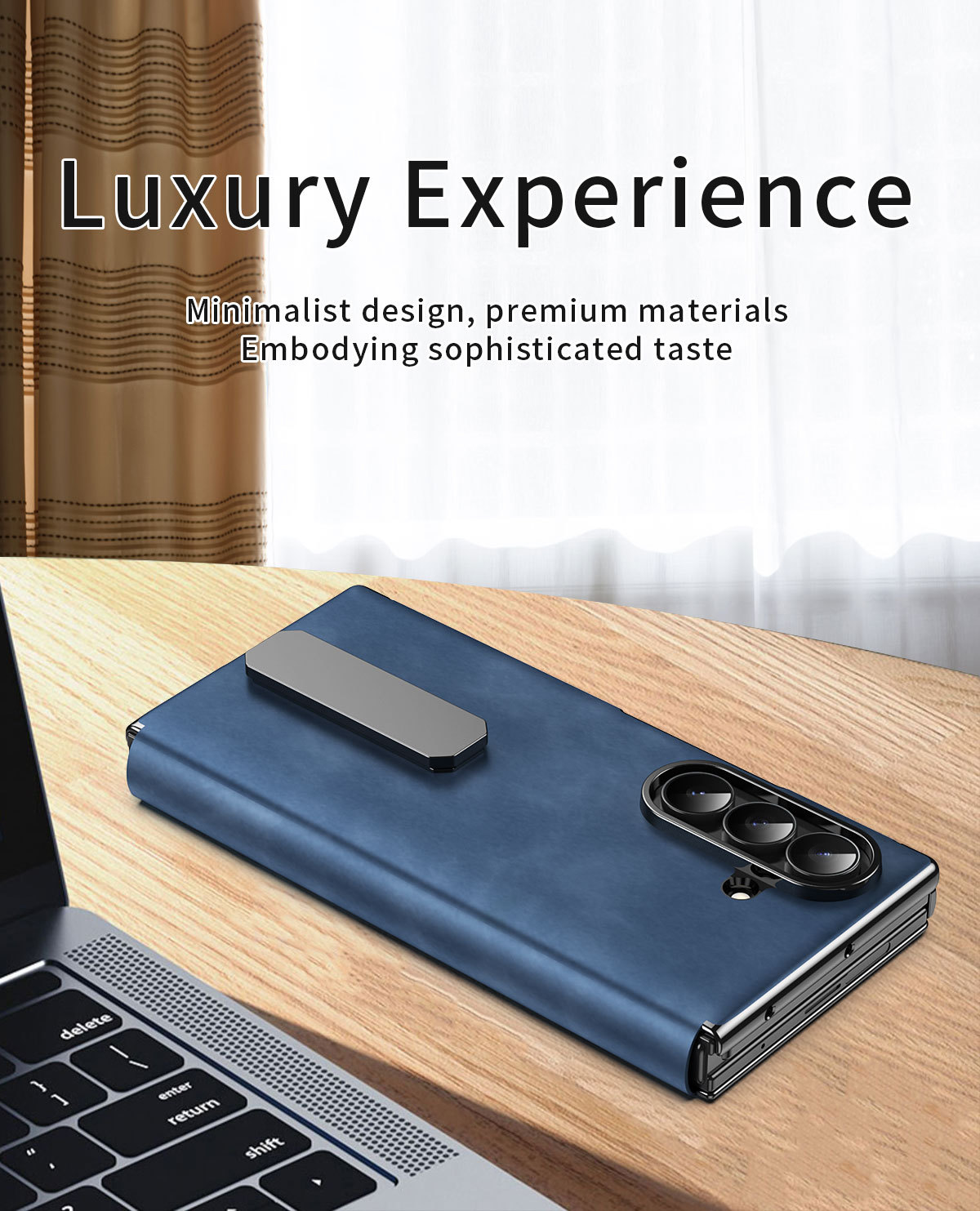 Compatible with Samsung Z TriFold tri-fold phone case, rotating stand, pen slot, magnetic flip case with pen attachment
