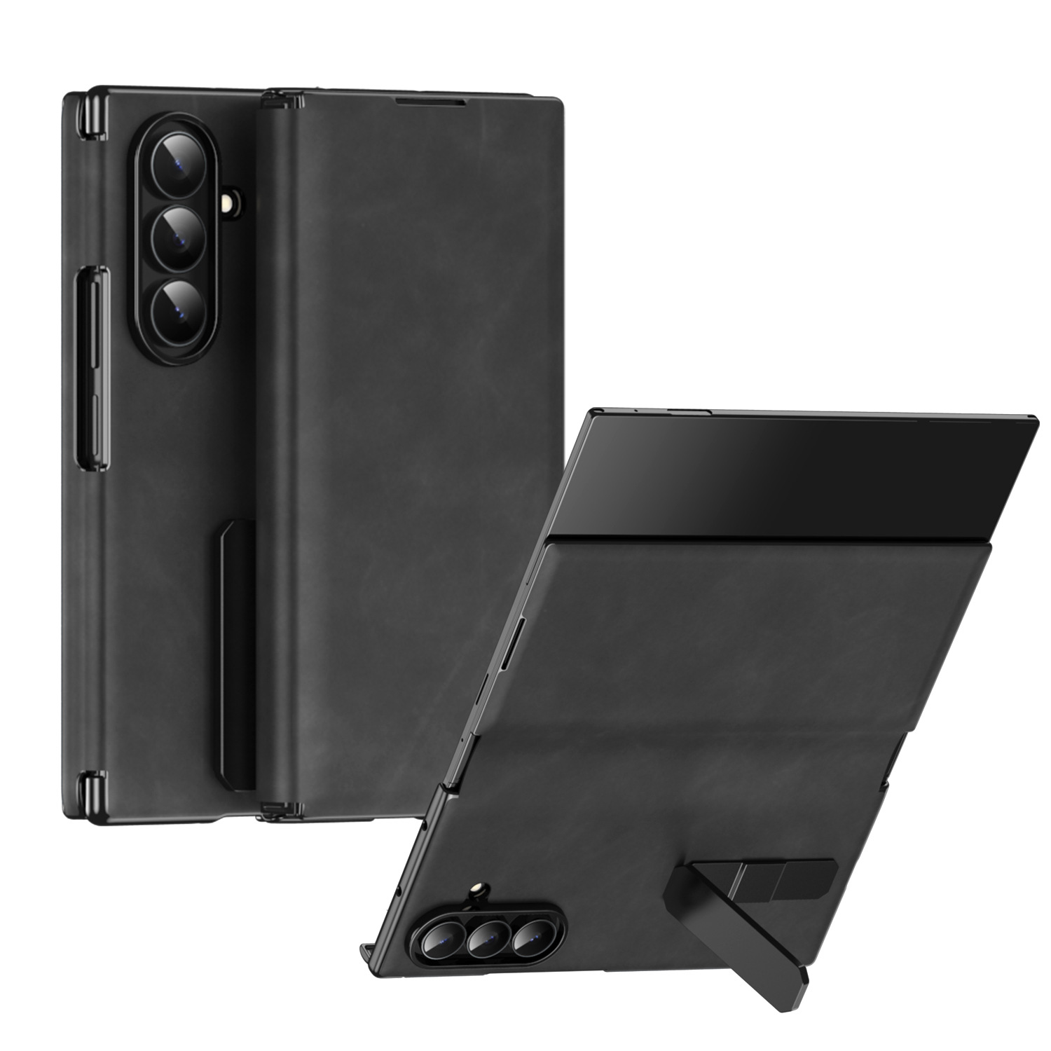 Compatible with Samsung Z TriFold tri-fold phone case, rotating stand, pen slot, magnetic flip case with pen attachment
