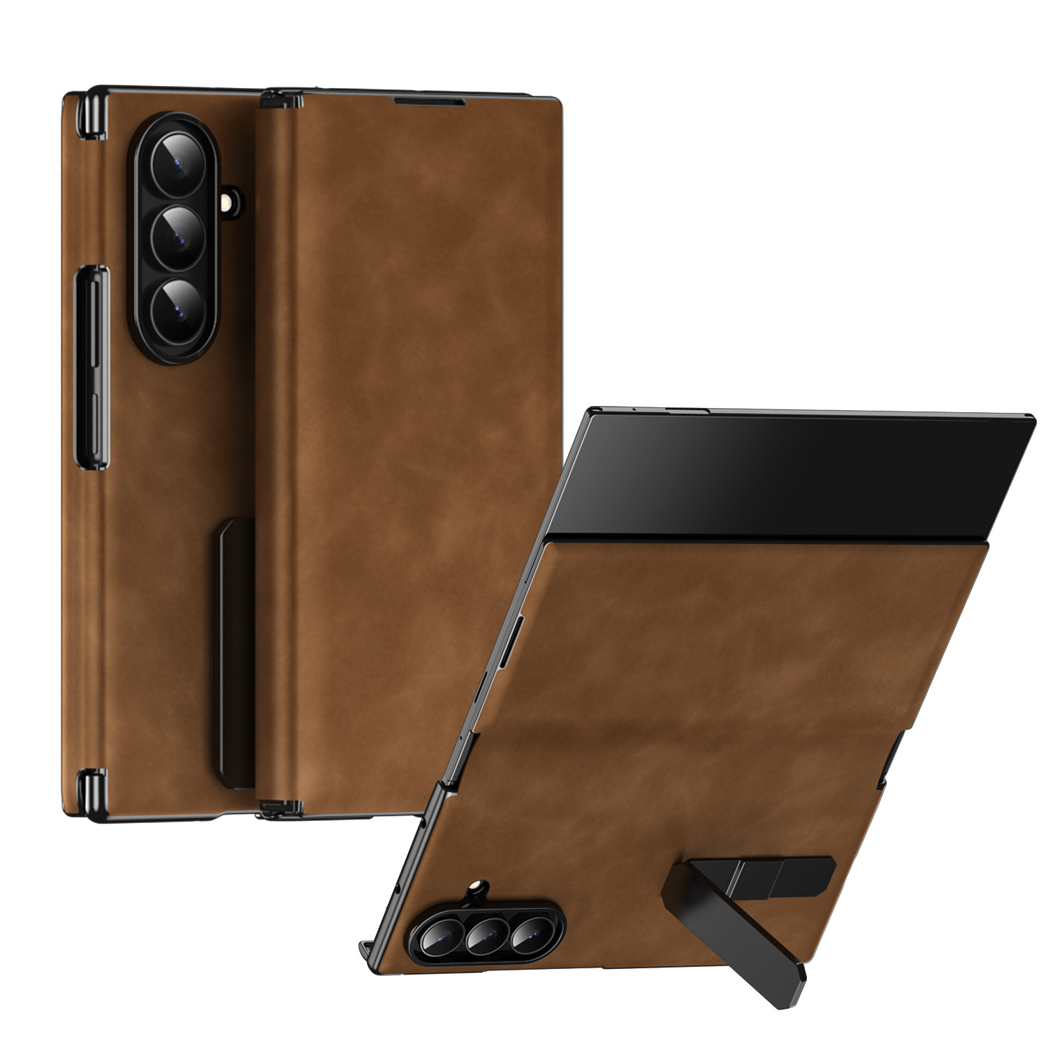 Compatible with Samsung Z TriFold tri-fold phone case, rotating stand, pen slot, magnetic flip case with pen attachment