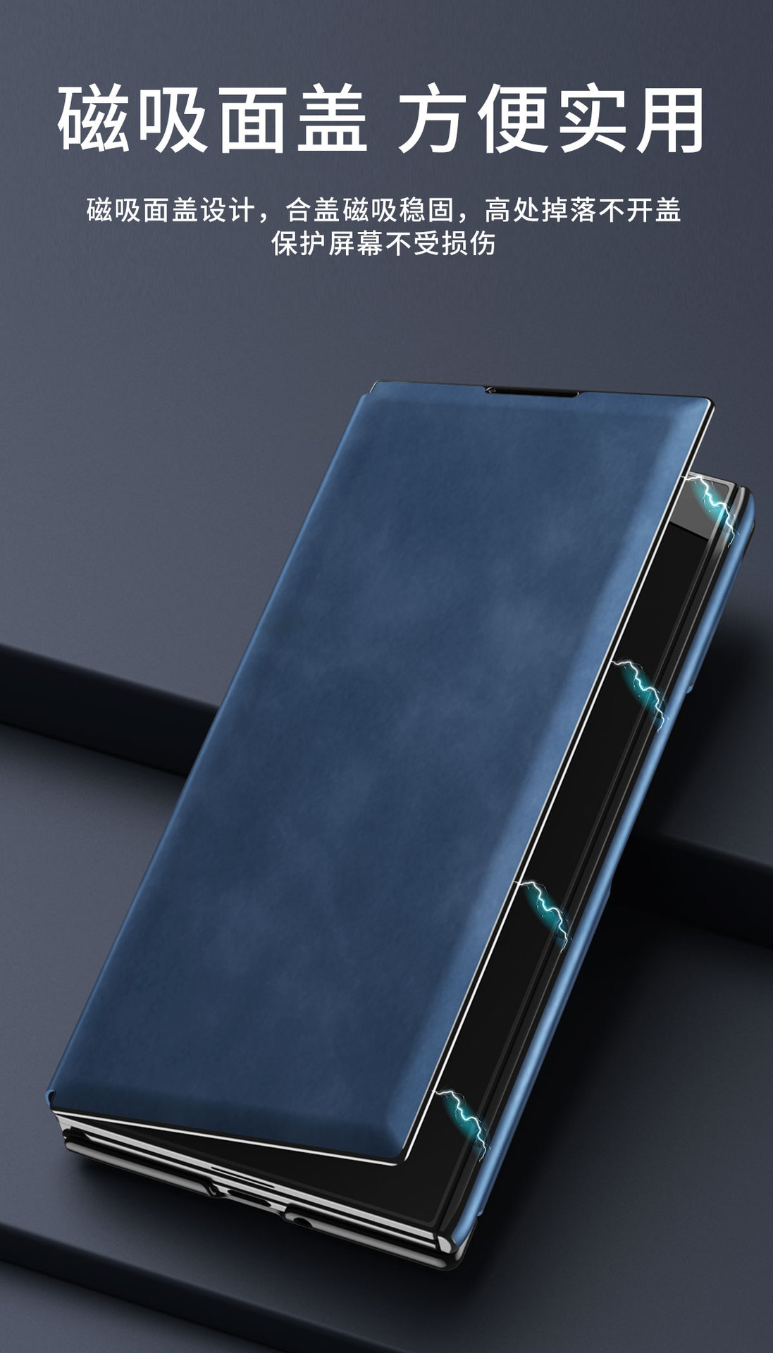 Compatible with Samsung Z TriFold tri-fold phone case, rotating stand, pen slot, magnetic flip case with pen attachment