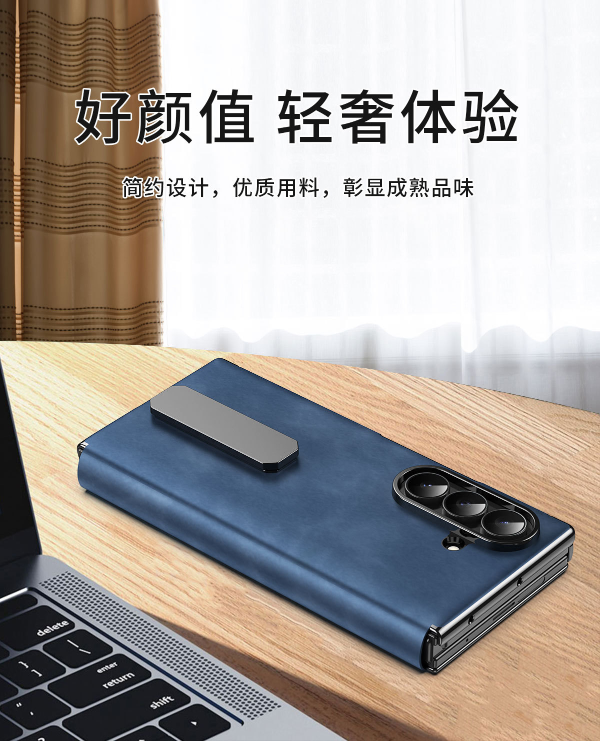 Compatible with Samsung Z TriFold tri-fold phone case, rotating stand, pen slot, magnetic flip case with pen attachment