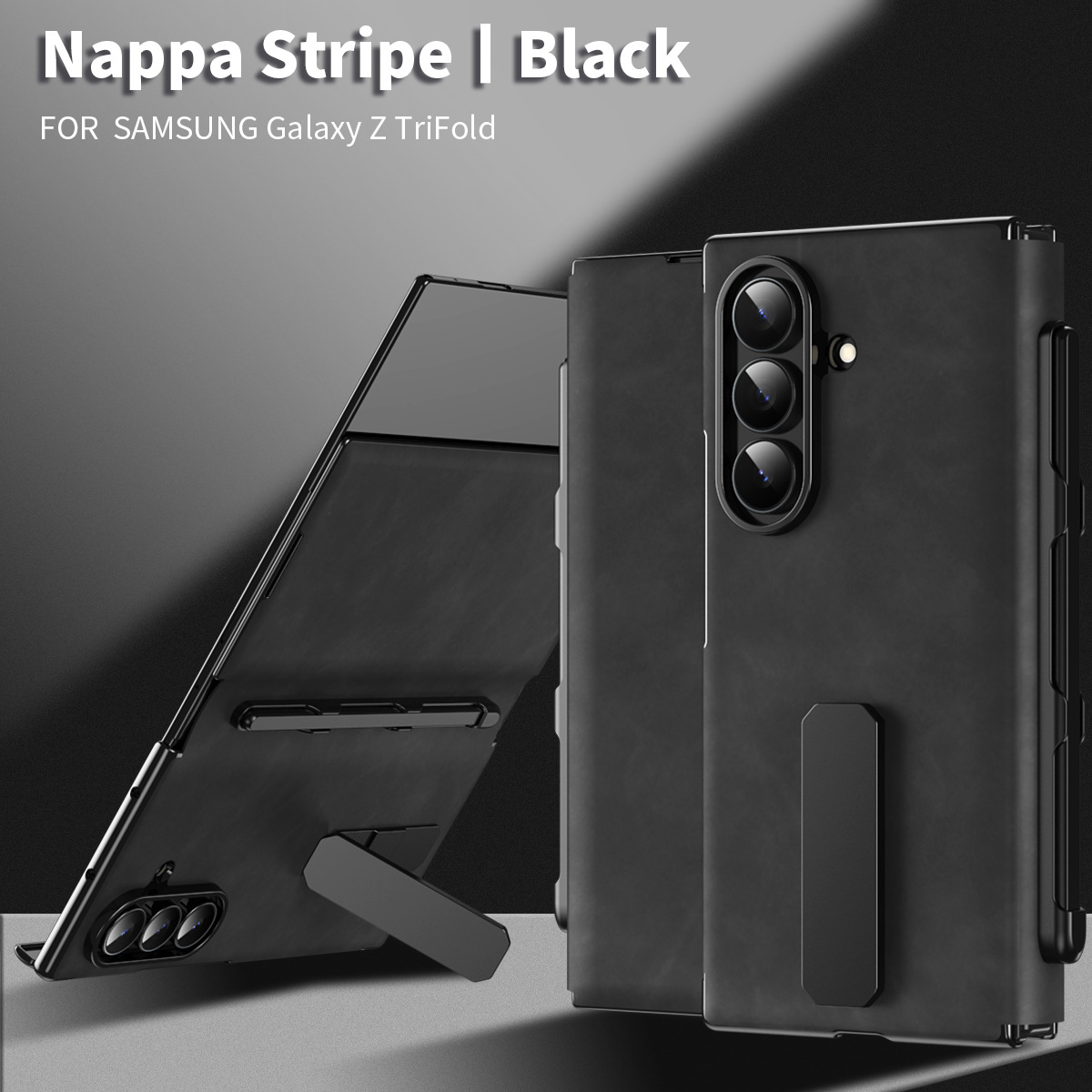Compatible with Samsung Z TriFold tri-fold phone case, rotating stand, pen slot, magnetic flip case with pen attachment