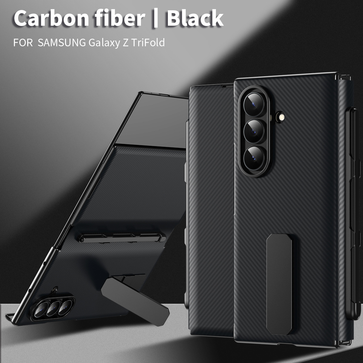 Compatible with Samsung Z TriFold tri-fold phone case, rotating stand, pen slot, magnetic flip case with pen attachment