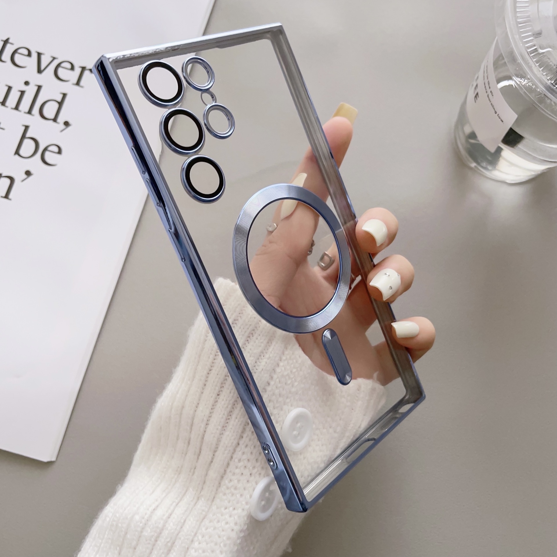 Compatible with Samsung S26 Ultra phone case A57 wireless charging S25 Plus magnetic S24U electroplated TPU soft case A36